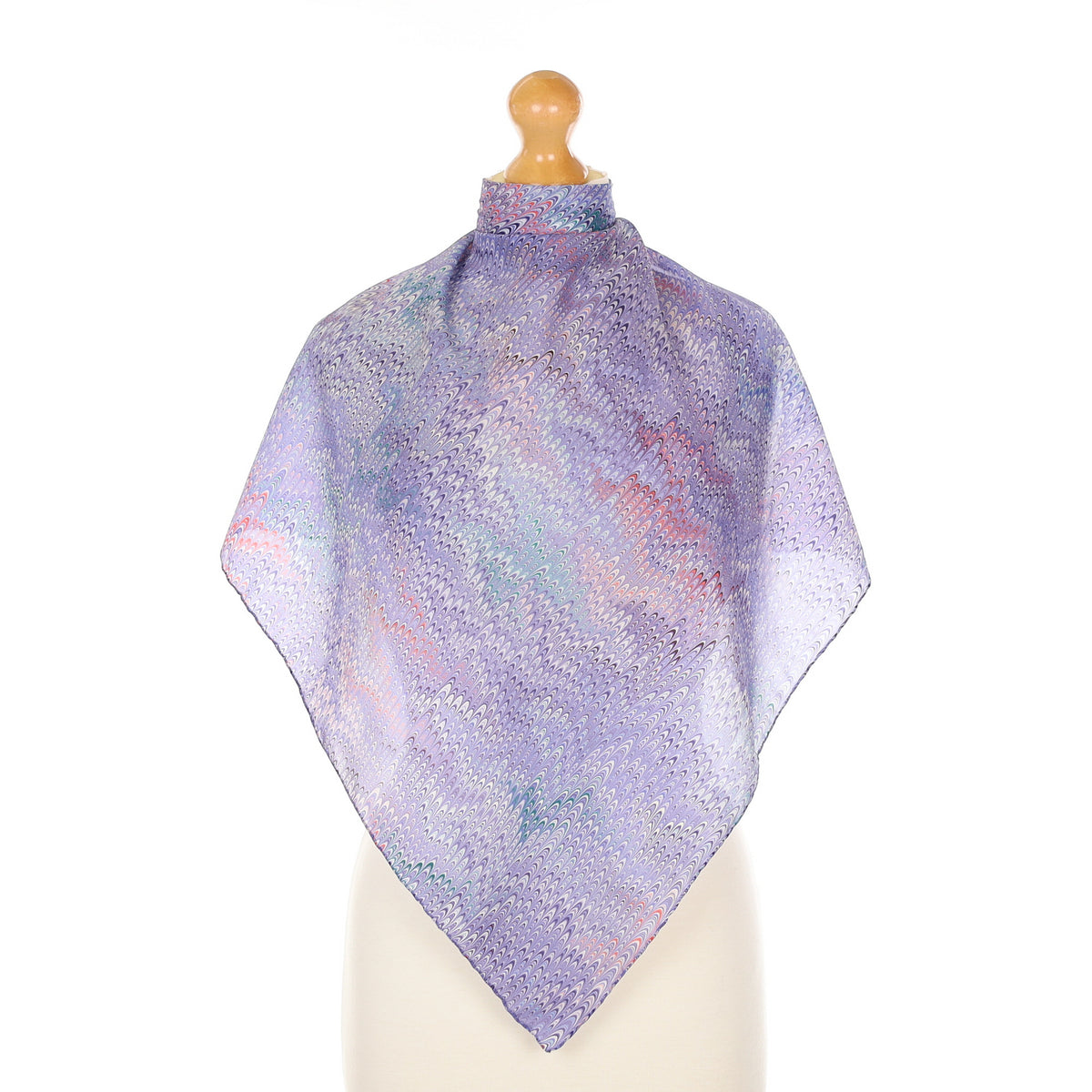 Purple Marble Effect Silk Scarf