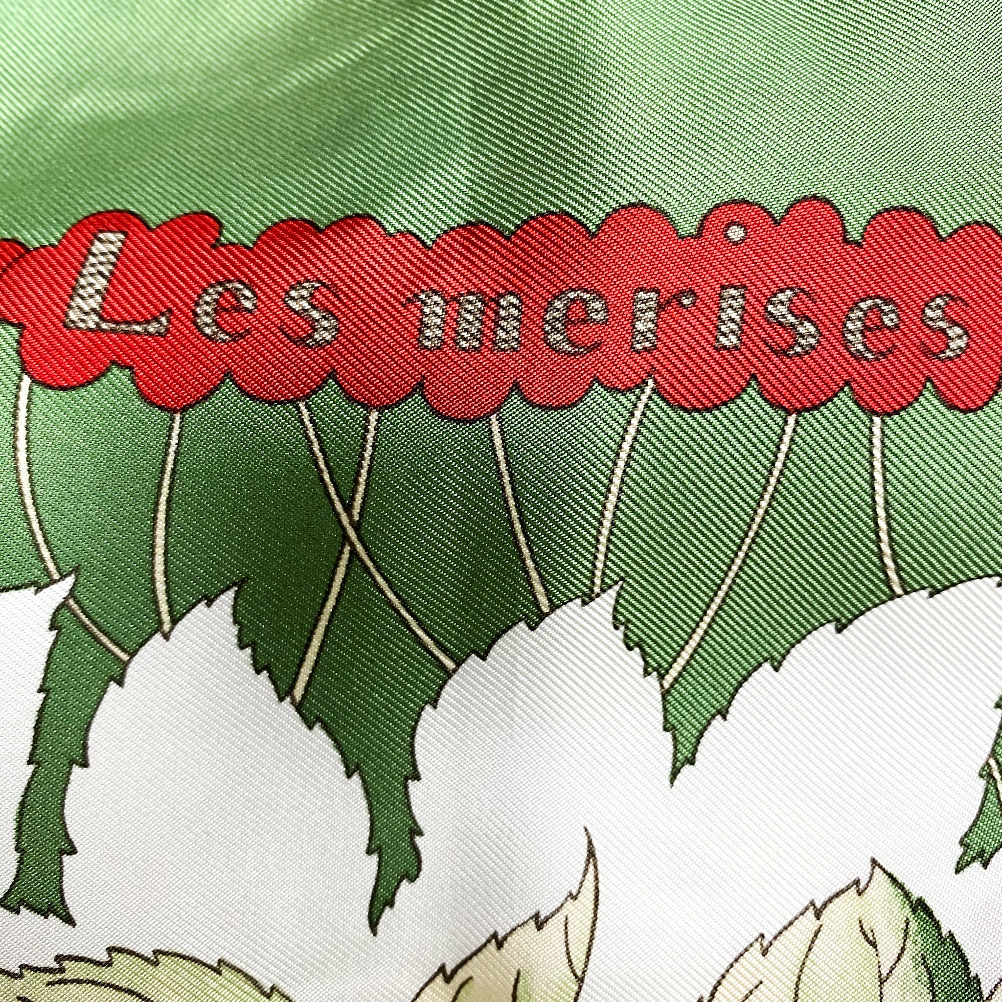 Boxed Hermes Les Merises Vintage Silk Scarf