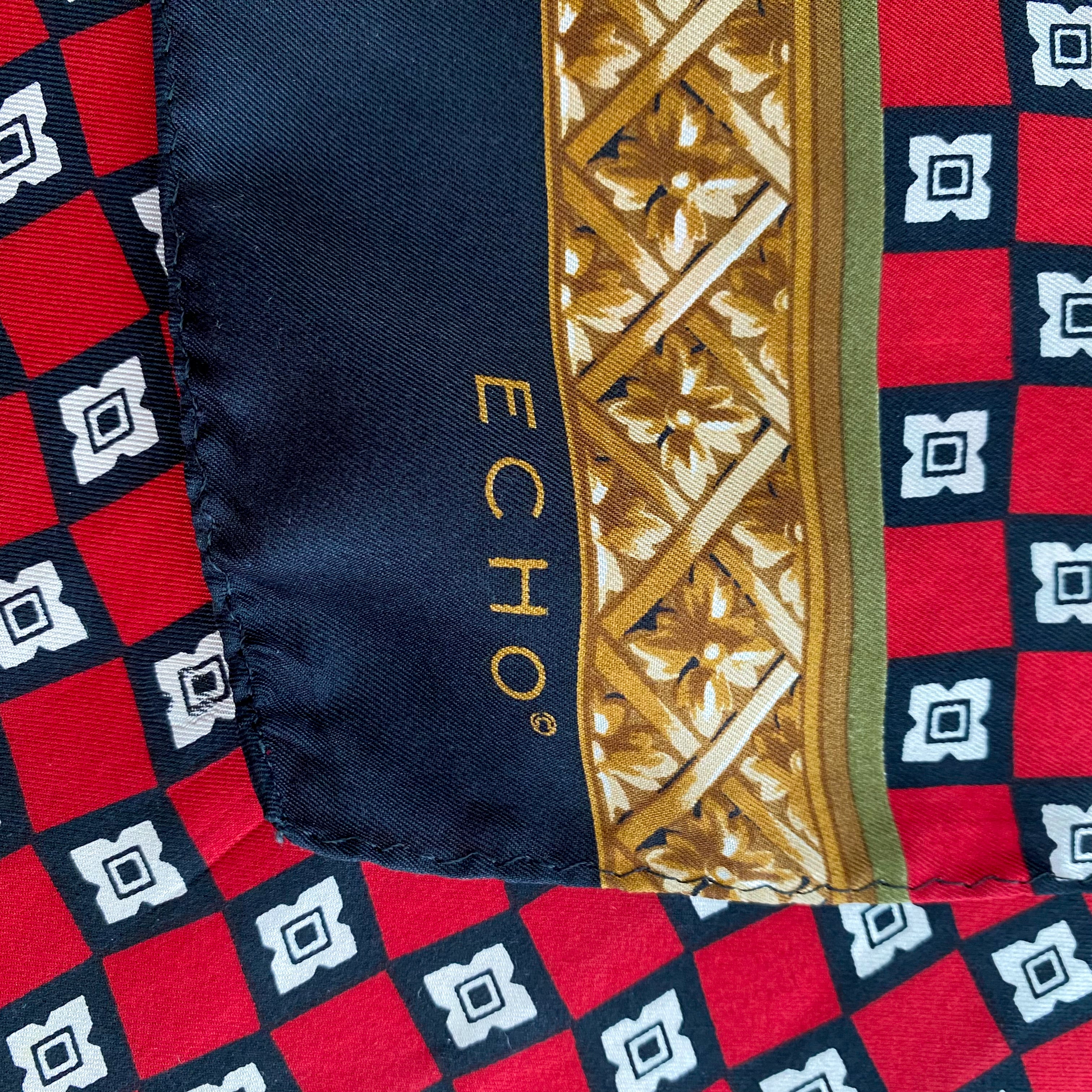 Echo Long Geometric Silk Scarf