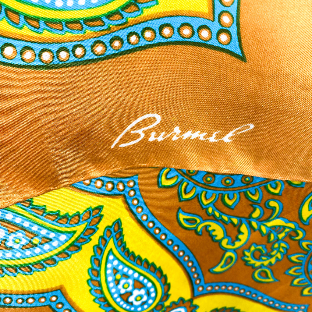 1970s Paisley Burmel Vintage Silk Scarf