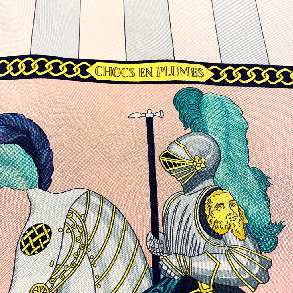 Boxed Hermes Chocs en Plumes Vintage Silk Scarf