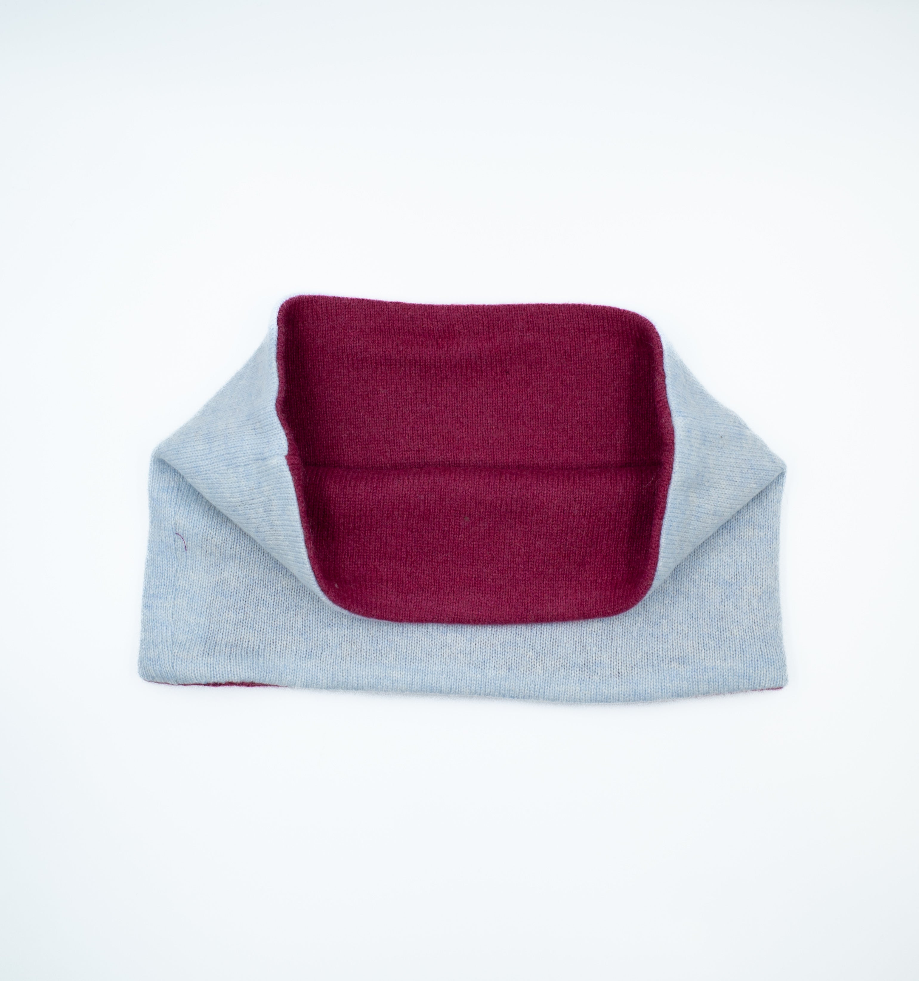 Sky Blue and Dark Cherry Pink Neck Warmer