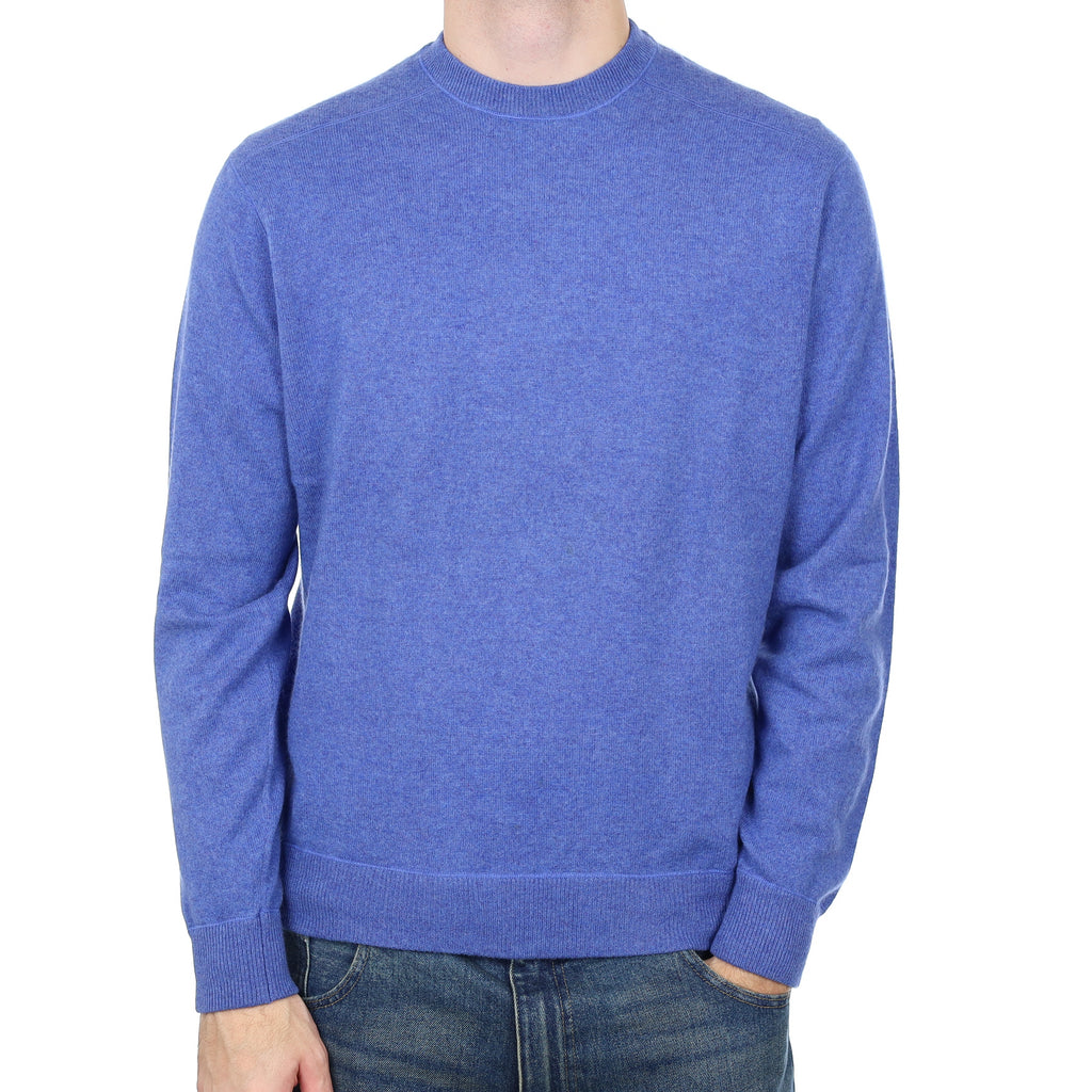 Men’s Raffi Tanzanite Blue Cashmere Crew Neck Jumper Large
