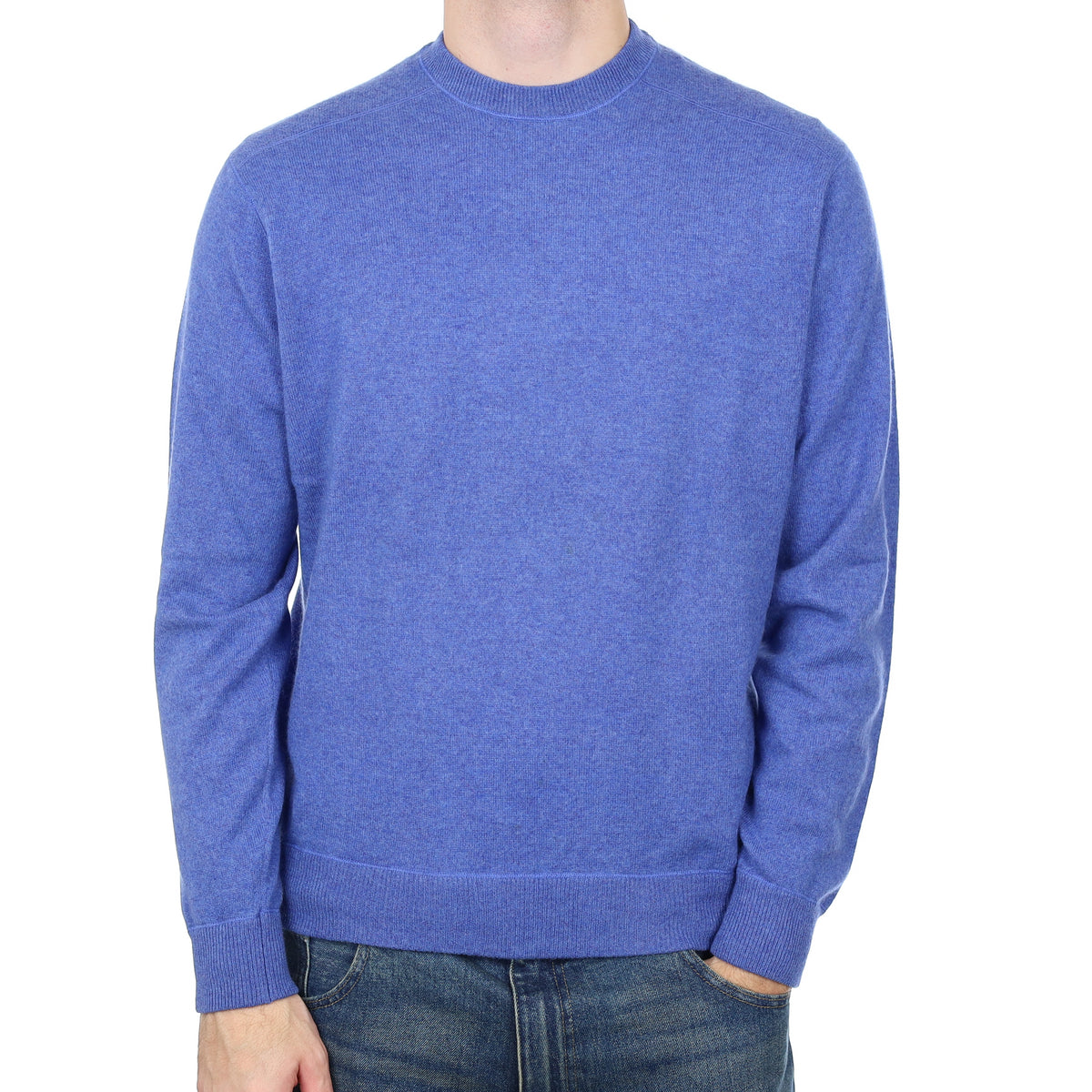 Men’s Raffi Tanzanite Blue Cashmere Crew Neck Jumper Large