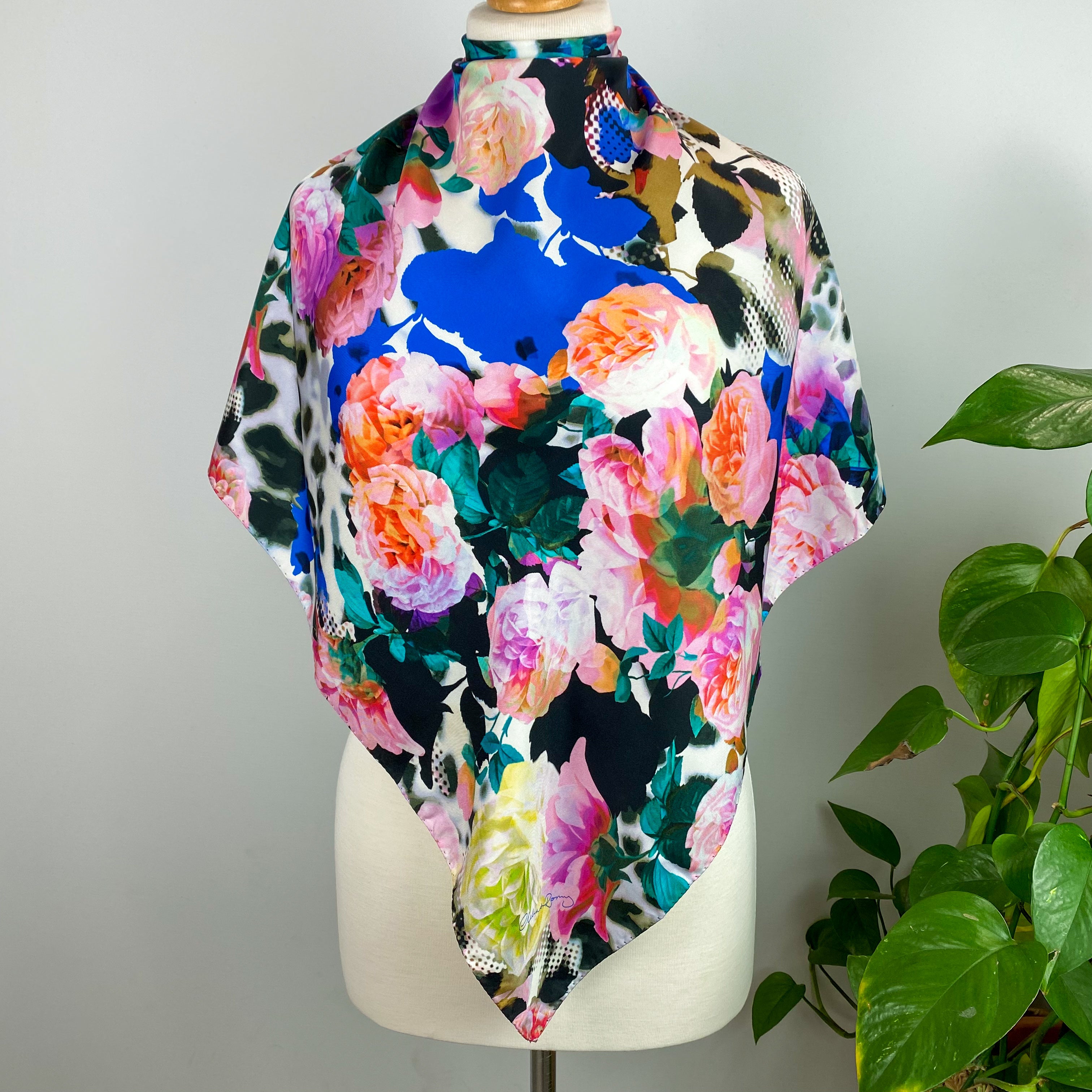 Clelia & Romy Abstract Silk Scarf