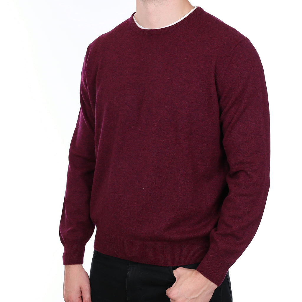 Men’s Mulberry Purple Cashmere Crew Neck Jumper XL