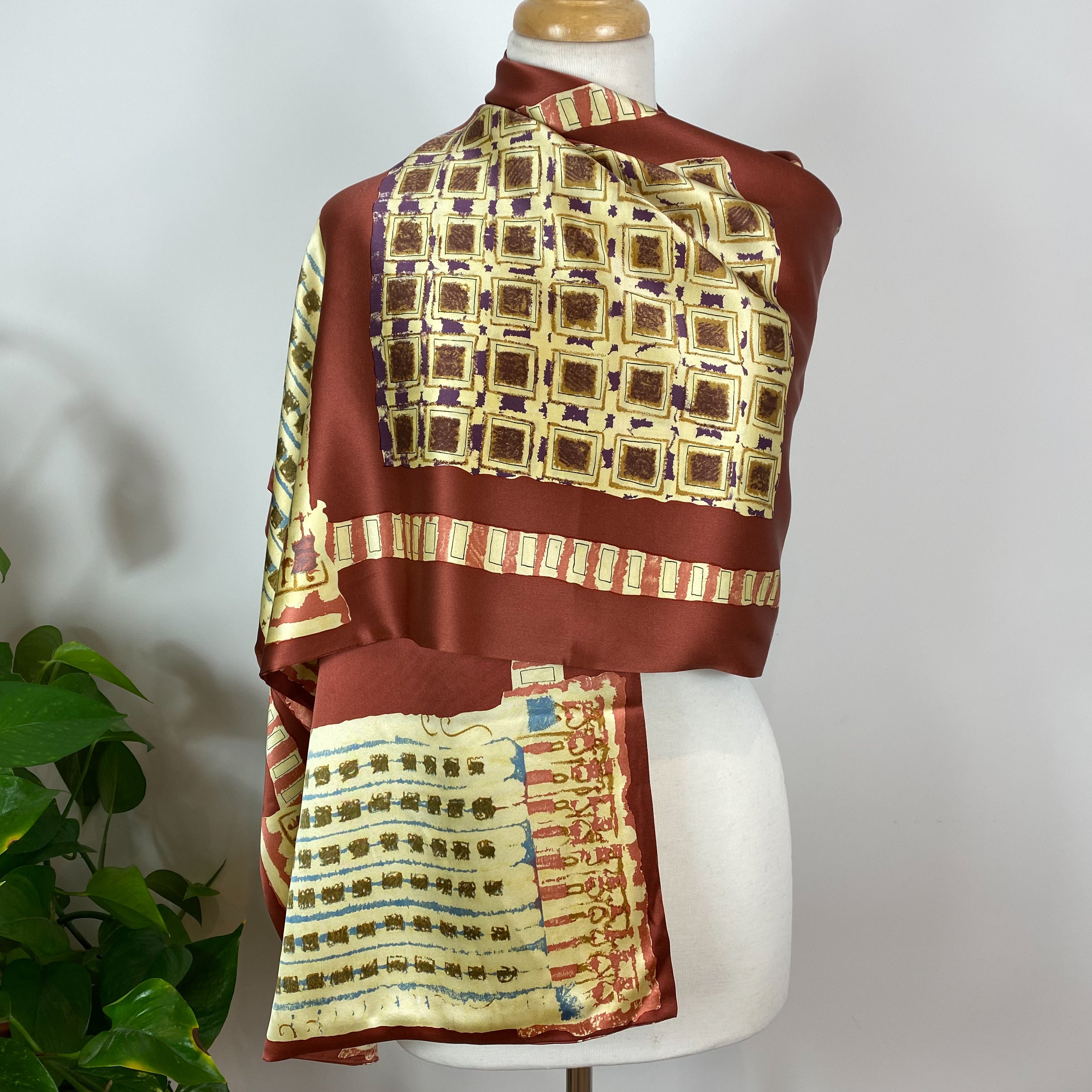 Fabulous Geometric Pattern Liberty Doubled Silk Scarf