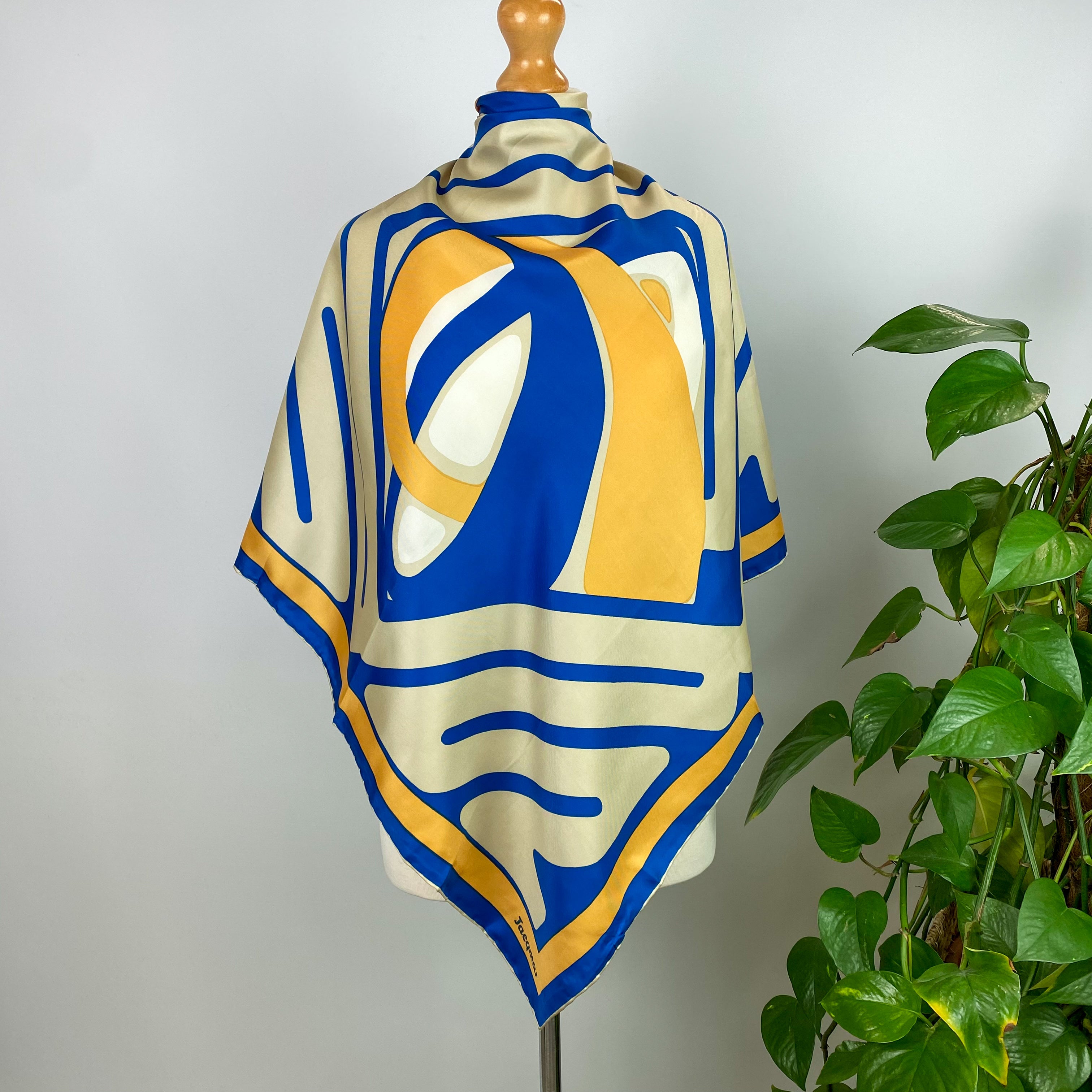 Brand New 1970s Jacqmar Vintage Silk Scarf