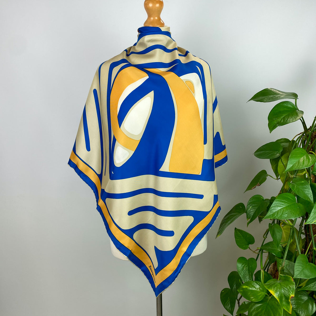 Brand New 1970s Jacqmar Vintage Silk Scarf
