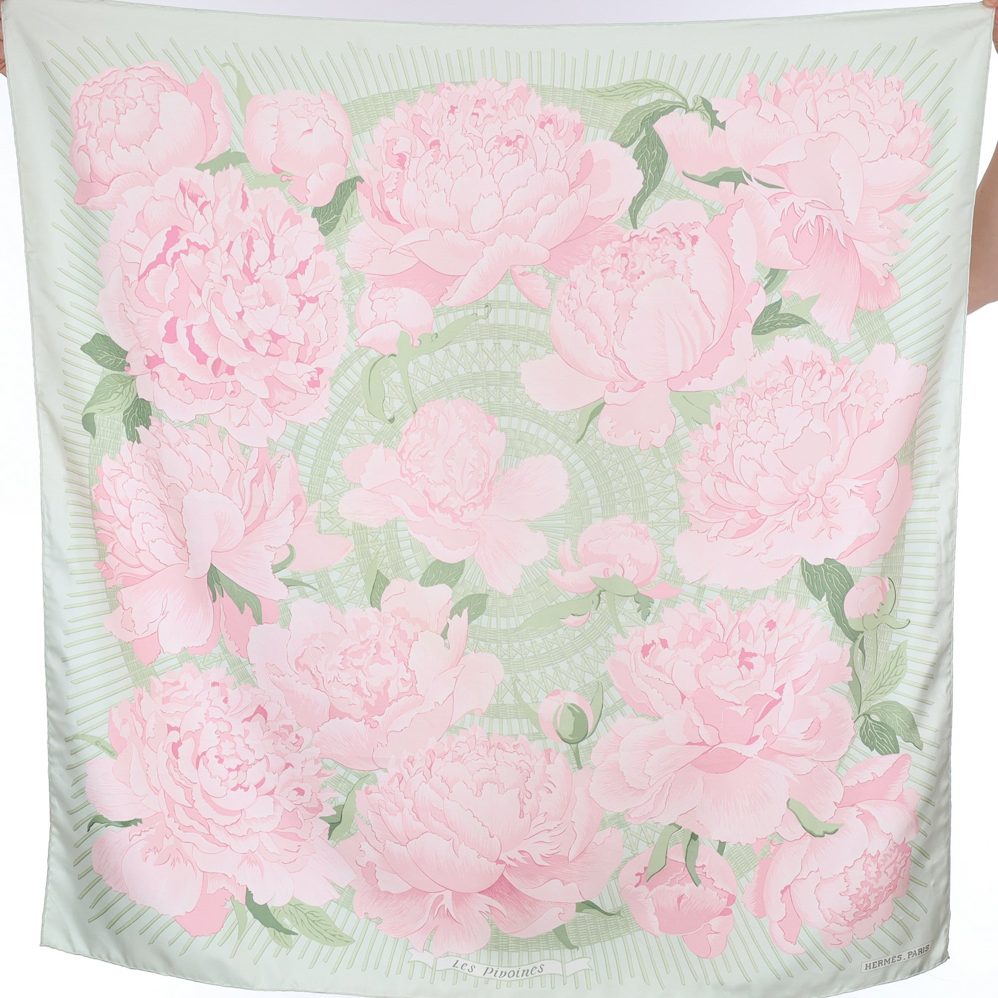 Hermès Les Pivoines Silk Scarf