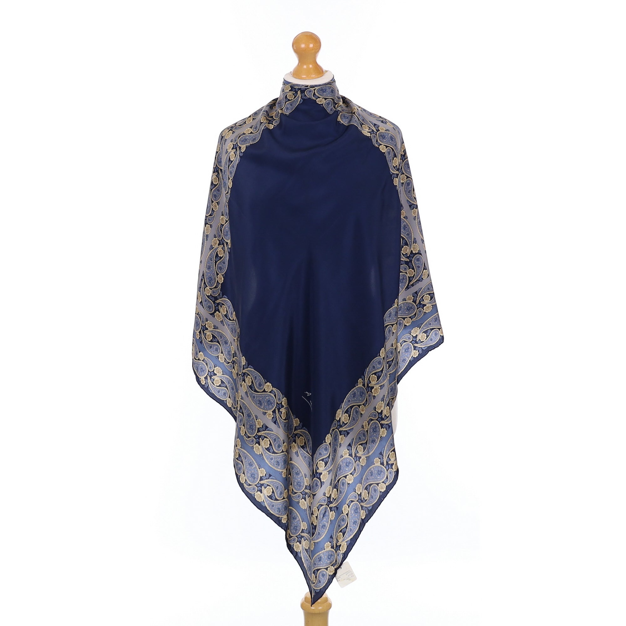 Brand New Navy Paisley Silk Scarf