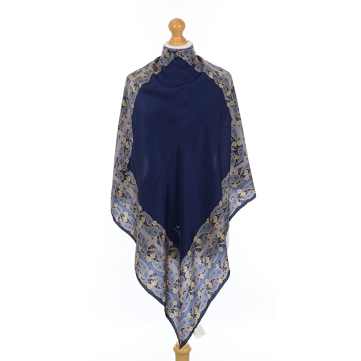 Brand New Navy Paisley Silk Scarf