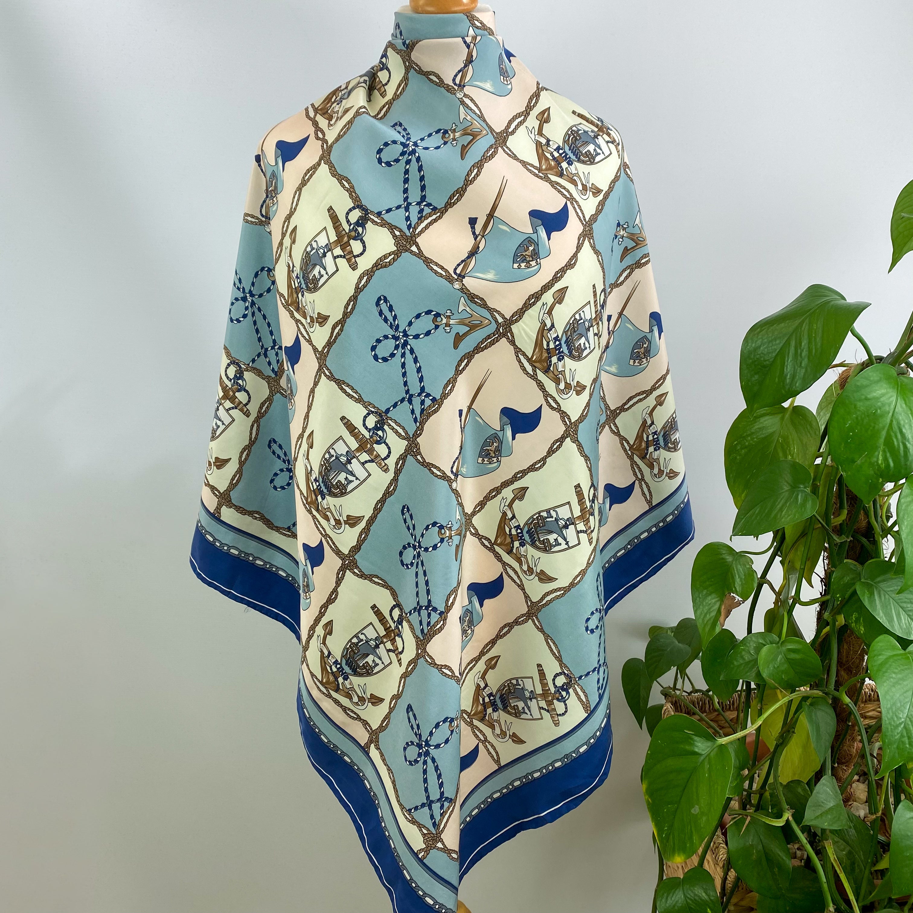 Nautical Design Vintage Silk Scarf