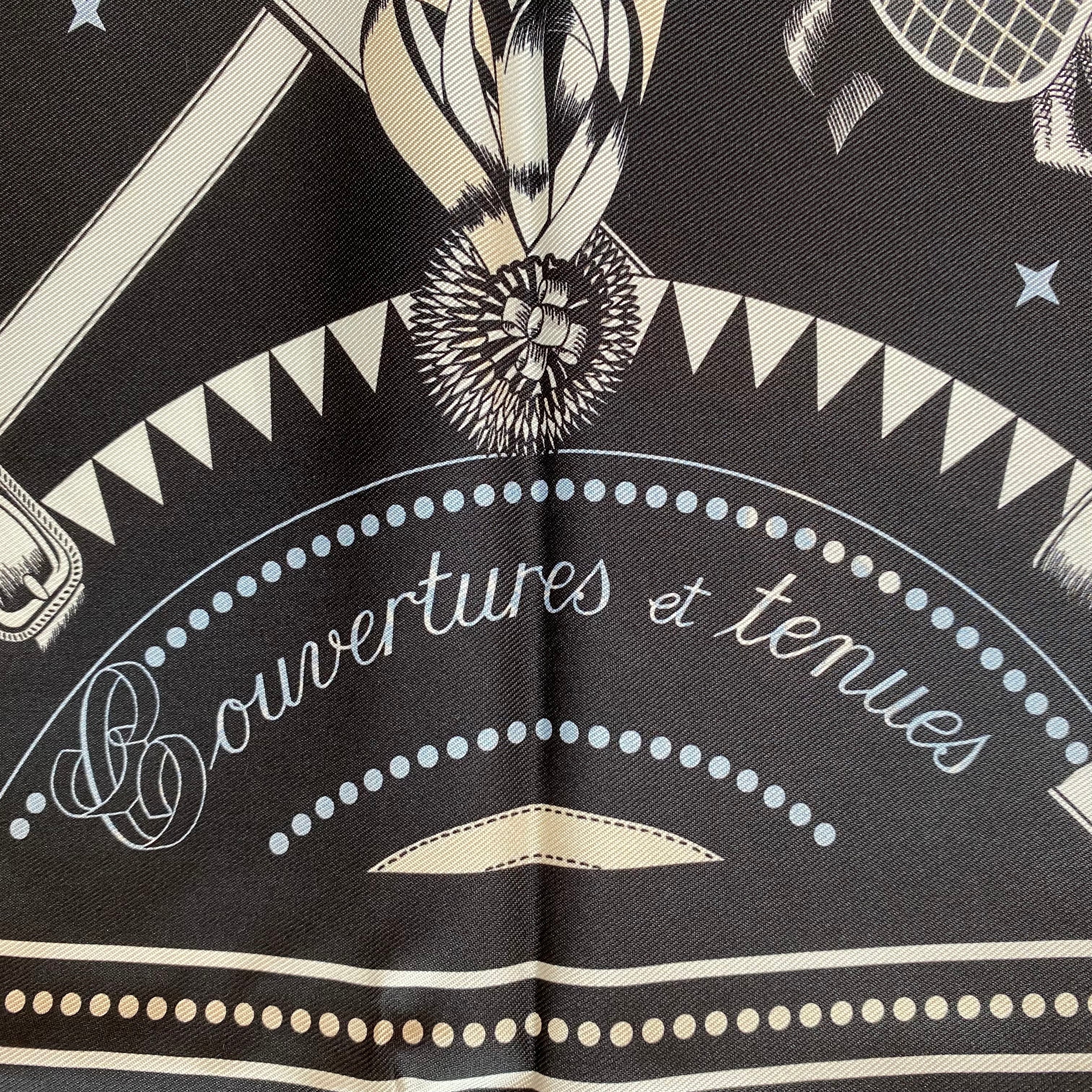 Brand New Boxed Hermès Couvertures Et Tenues Double Faced Silk Scarf