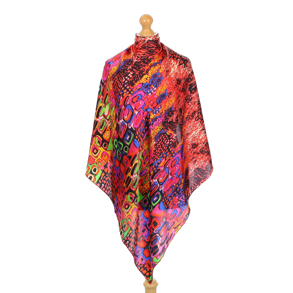 Multicolour Patterned Silk Scarf