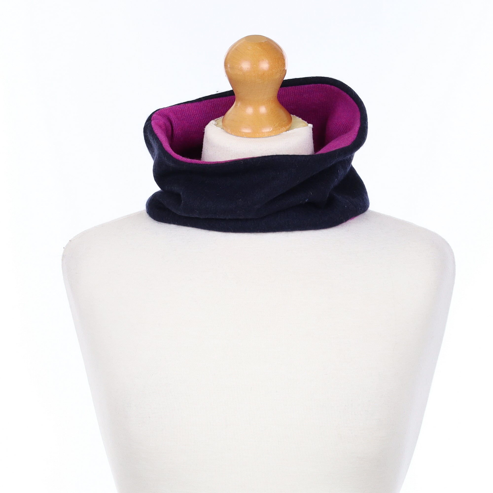 Dark Navy and Magenta Neck Warmer