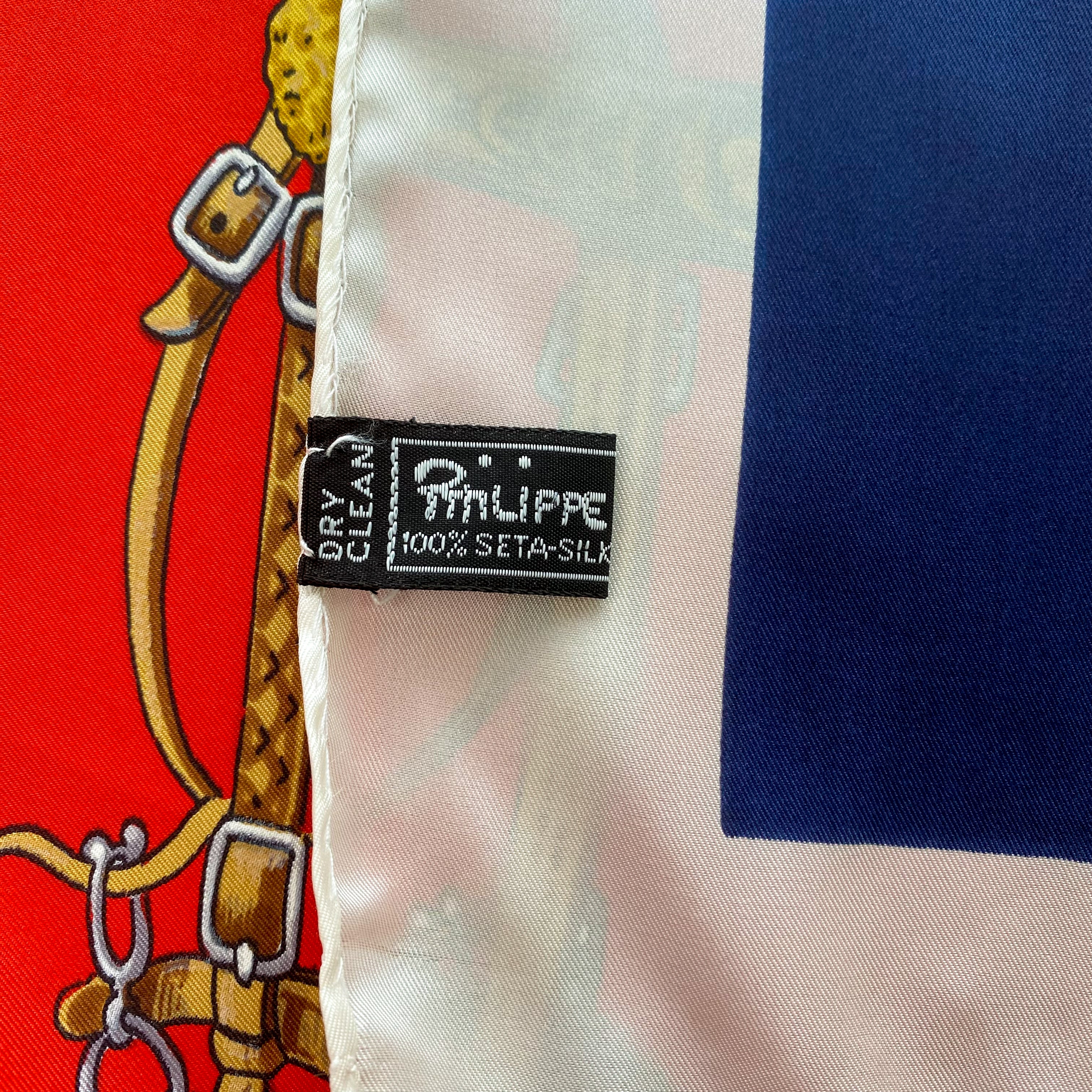 Philippe de Villiere Equestrian French Vintage Silk Scarf