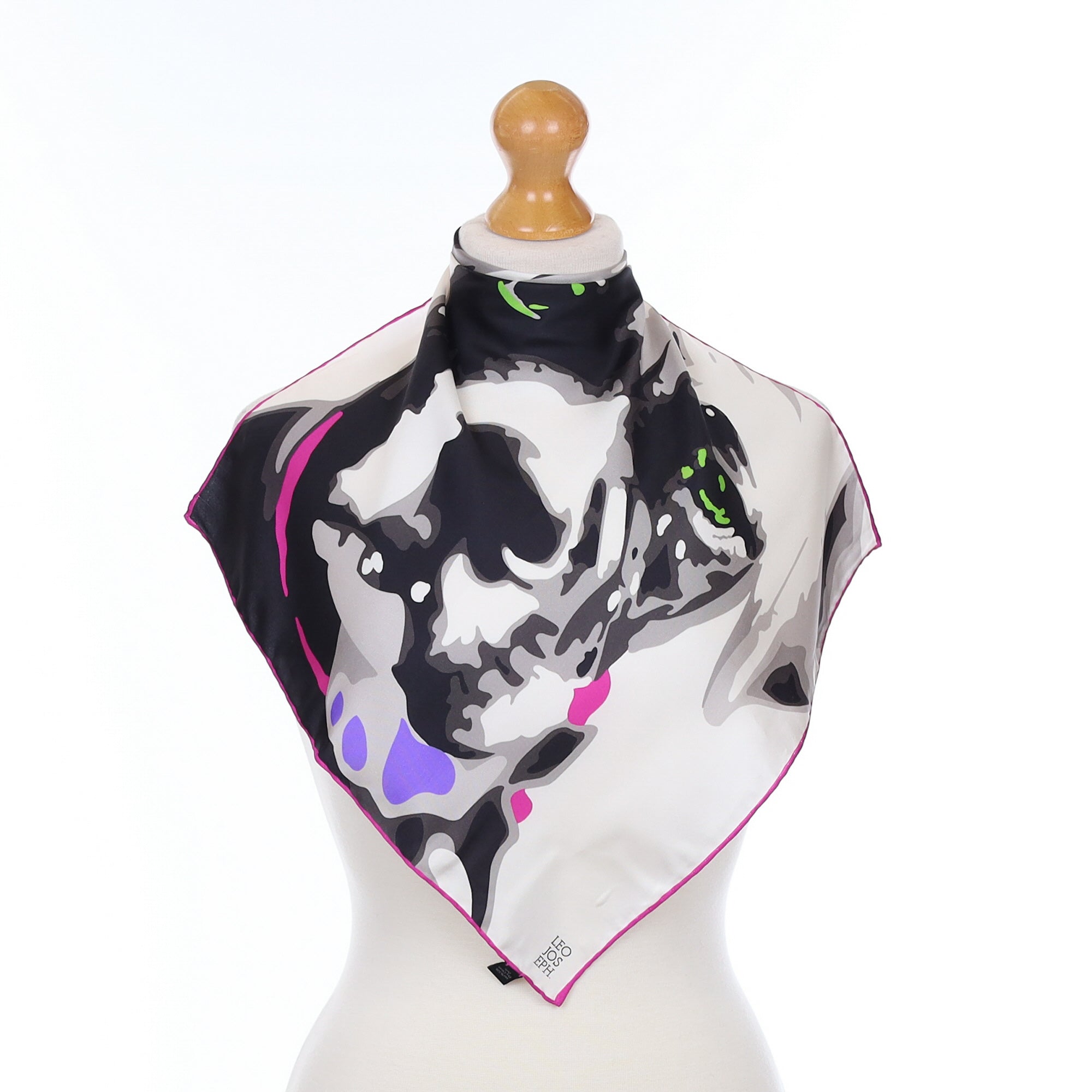 Brand New Leo Joseph Dog Design Silk Scarf
