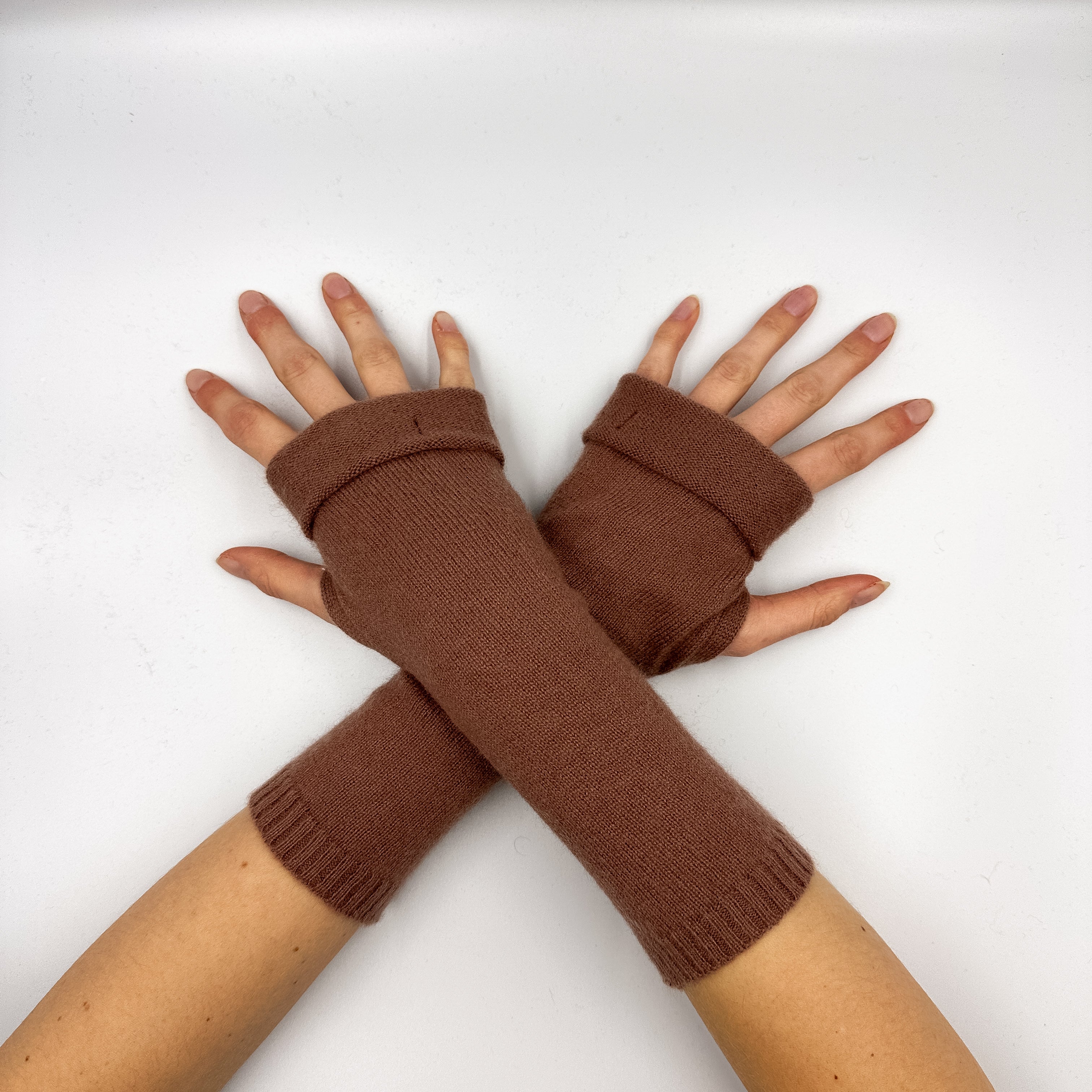 Rosewood Pink Fingerless Gloves