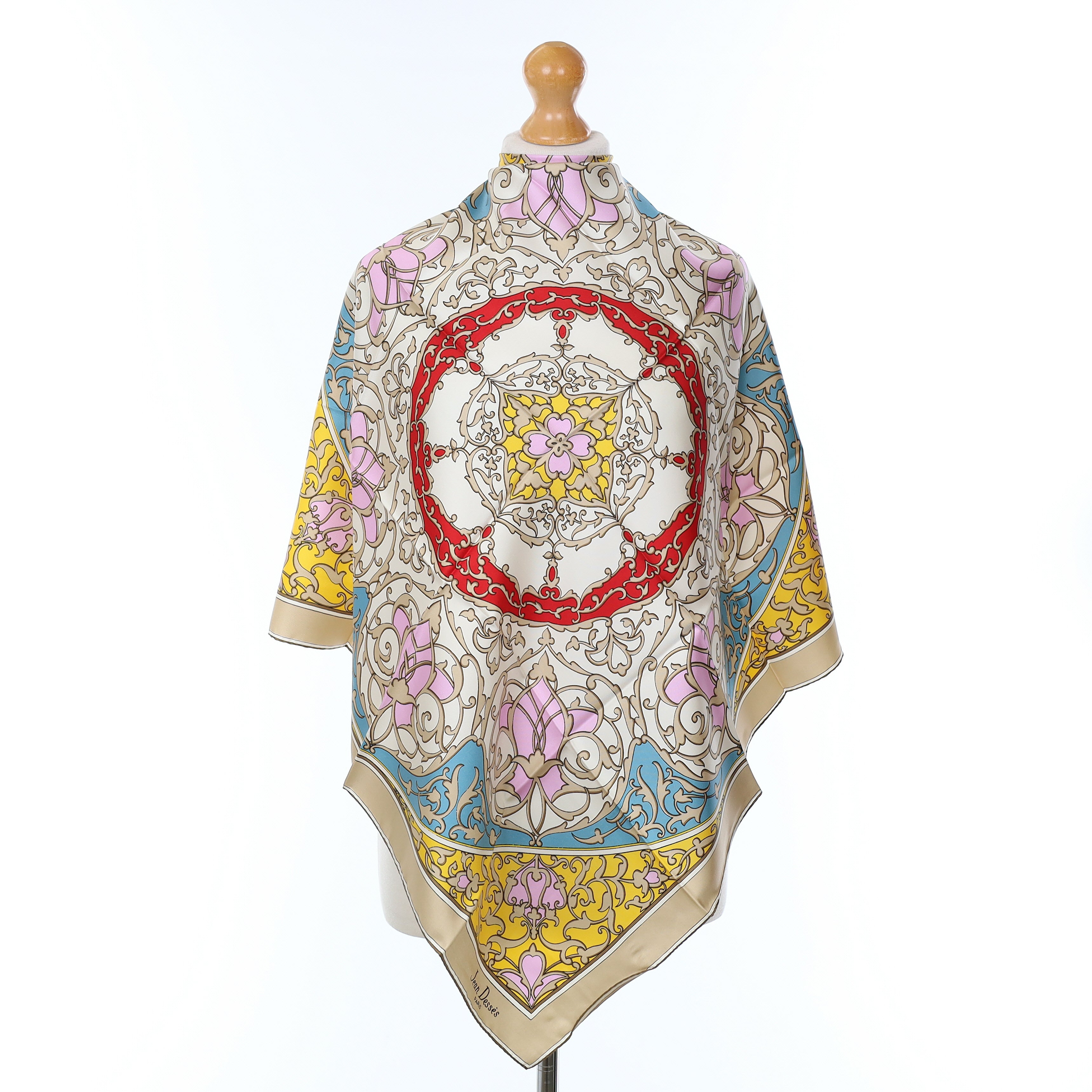 Brand New Jean Desses Colourful Baroque Vintage Silk Scarf