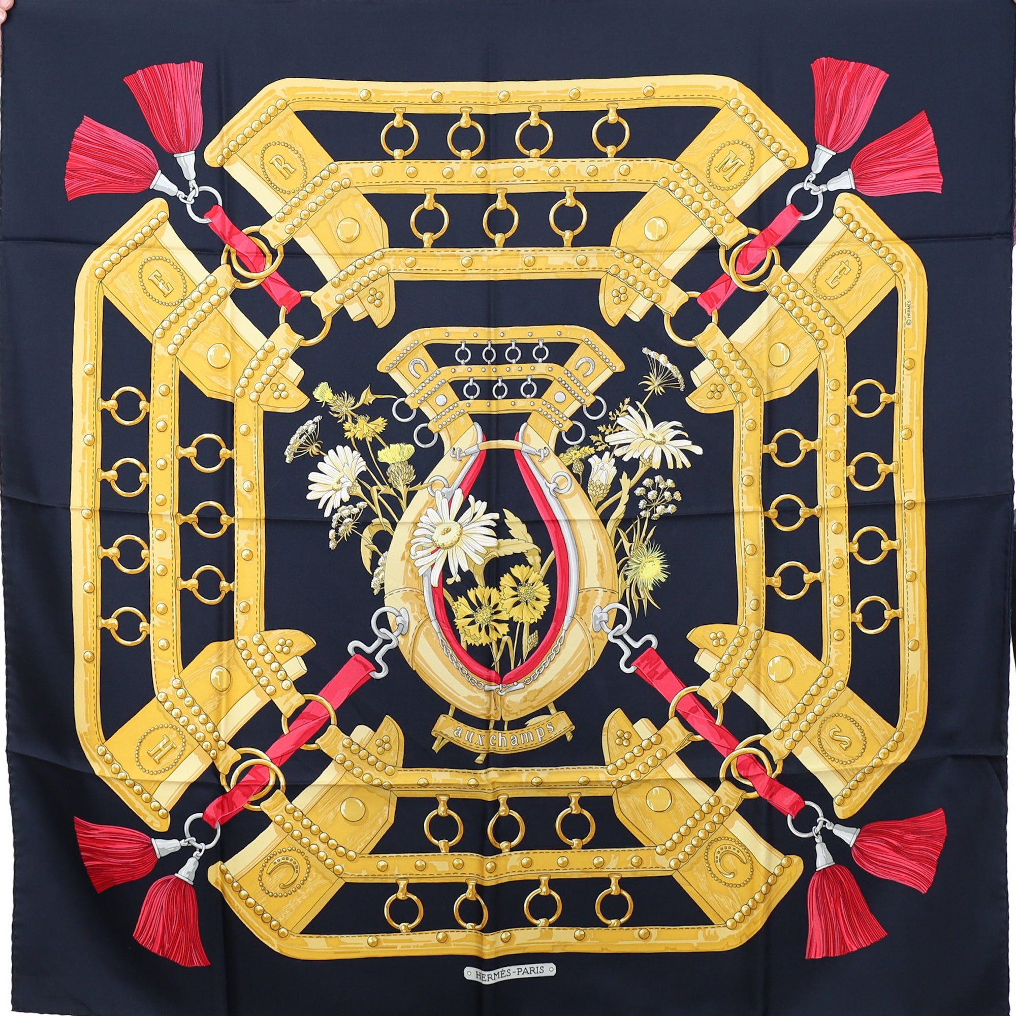 Brand New Boxed Hermès Aux Champs Silk Scarf