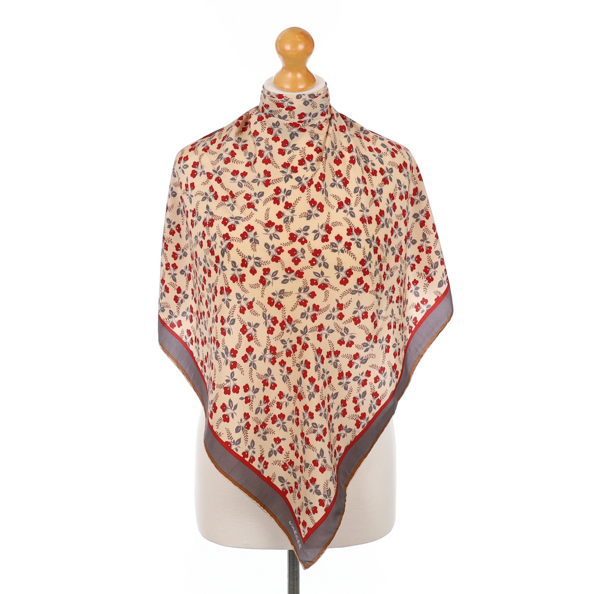 Jaeger Floral Vintage Silk Scarf