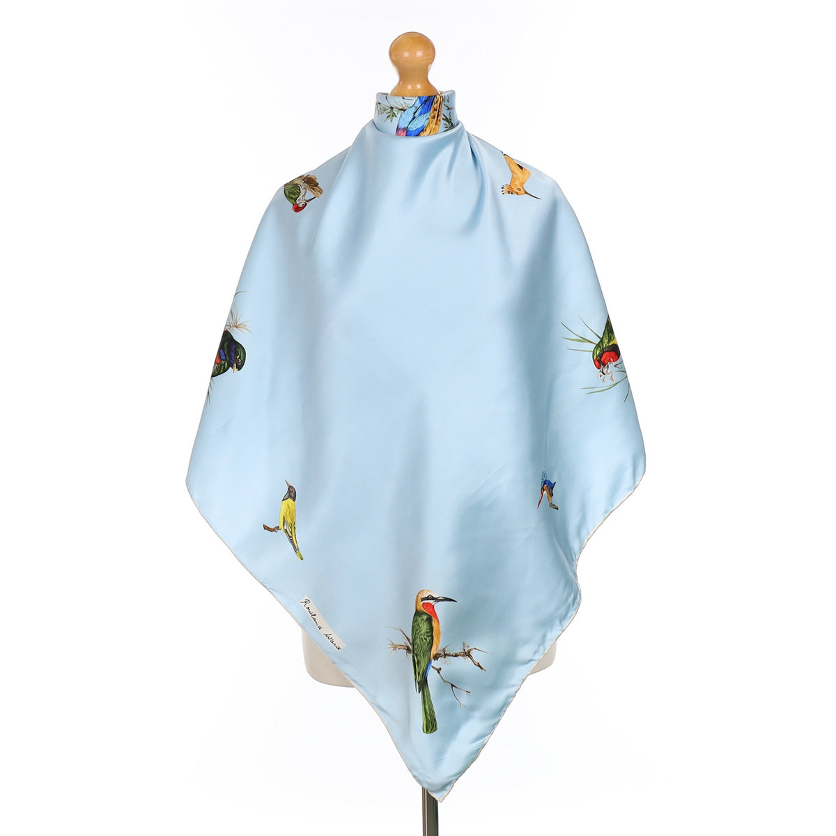Rowland Ward Blue Bird Vintage Silk Scarf