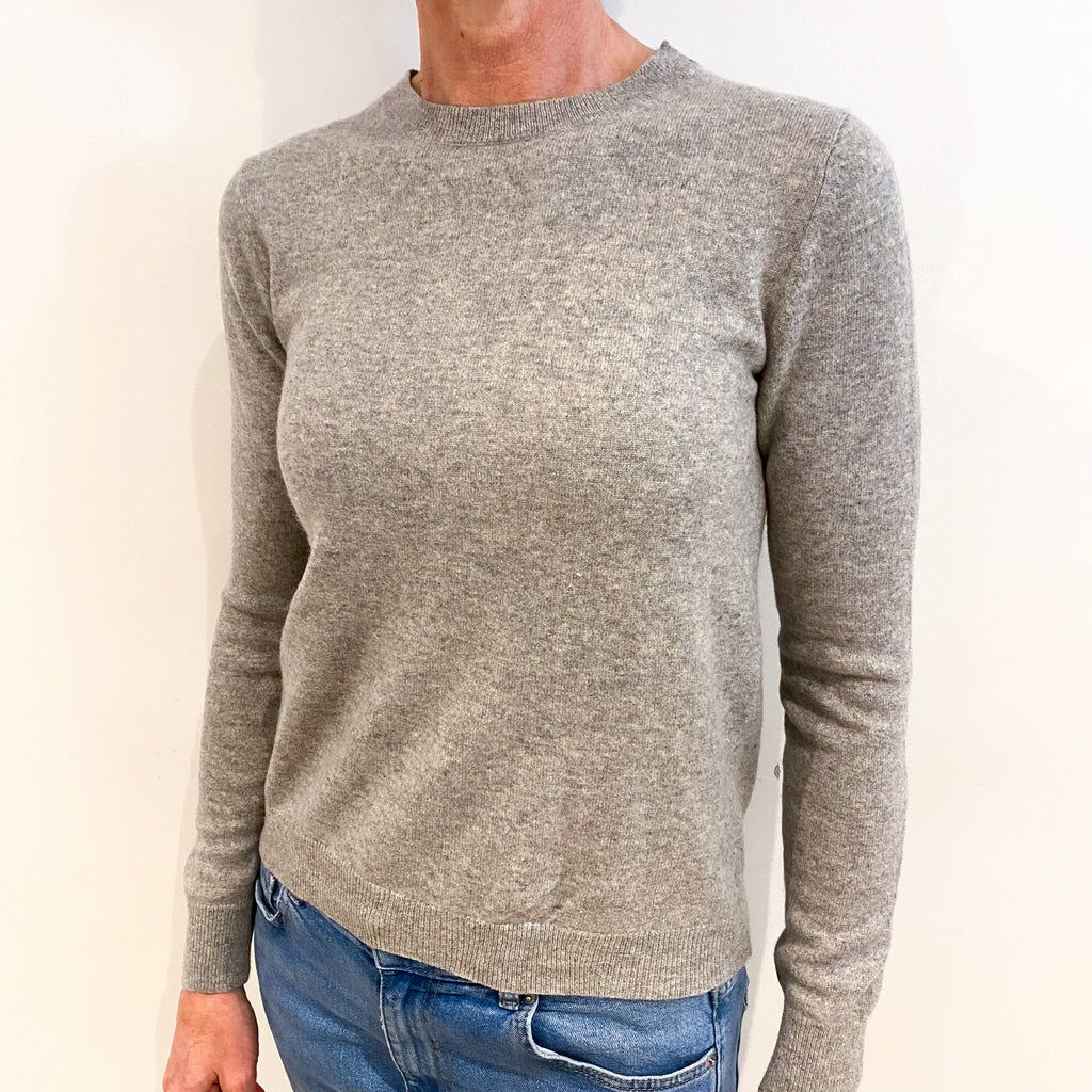 Smoke Grey Cashmere Crew Neck Jumper Small