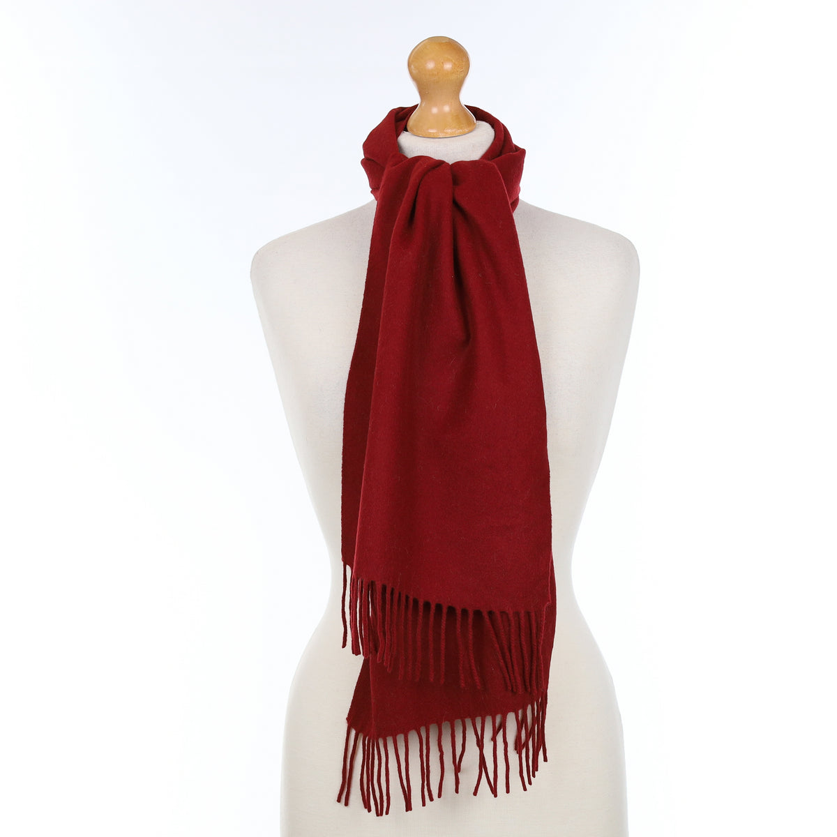 Maroon Red Cashmere Woven Scarf