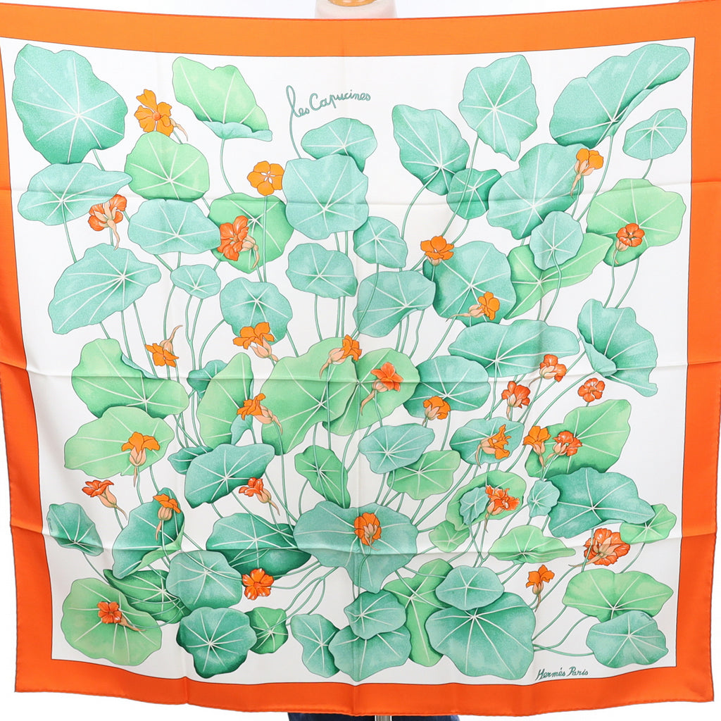 Brand New Boxed Hermès Les Capucines Silk Scarf Quite Rare