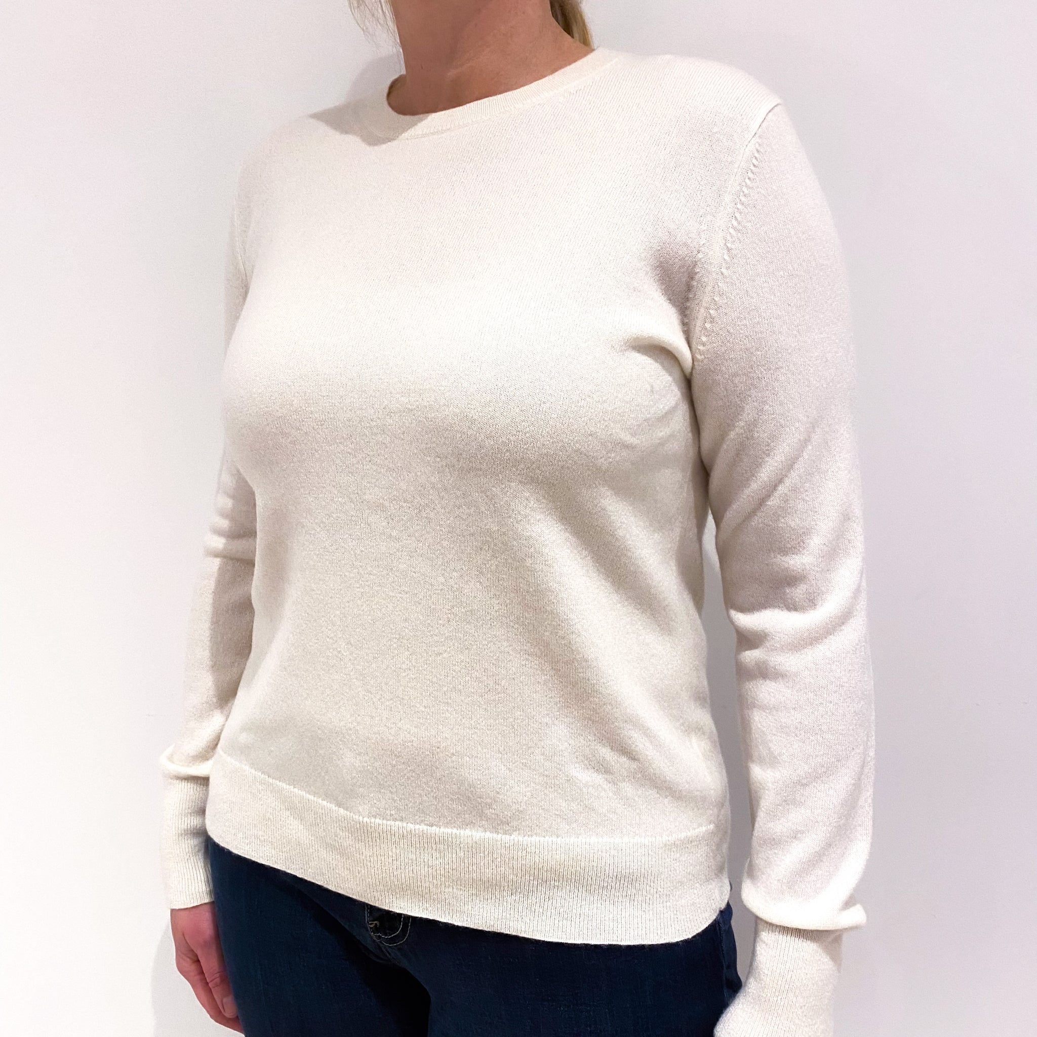 Cream Cashmere Crew Neck Jumper Large