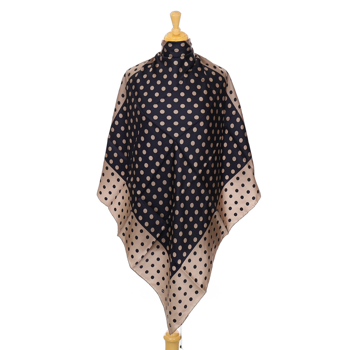 Brand New Hobbs Black and Taupe Spotted Silk Scarf