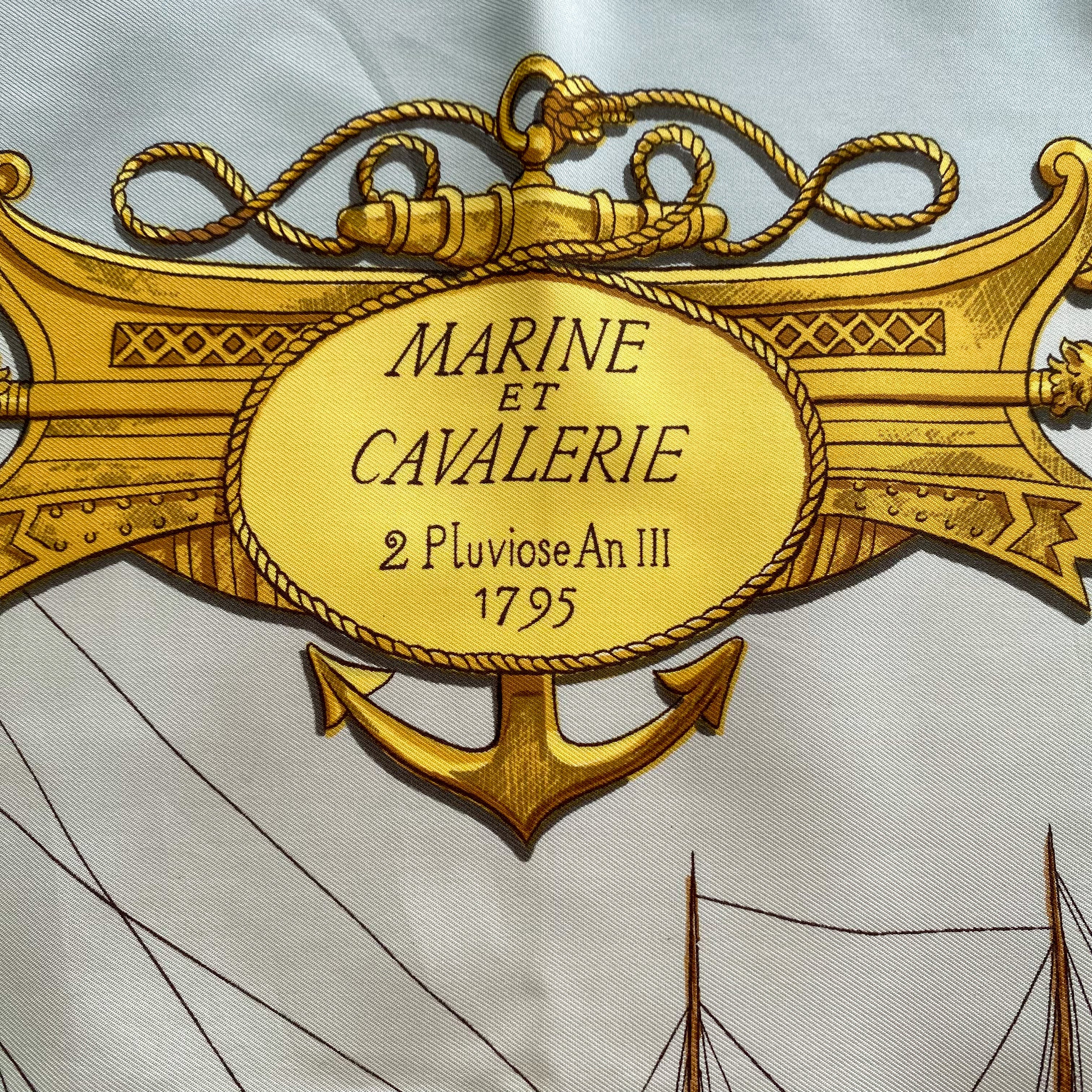 Hermès Marine Et Cavalerie Silk Scarf