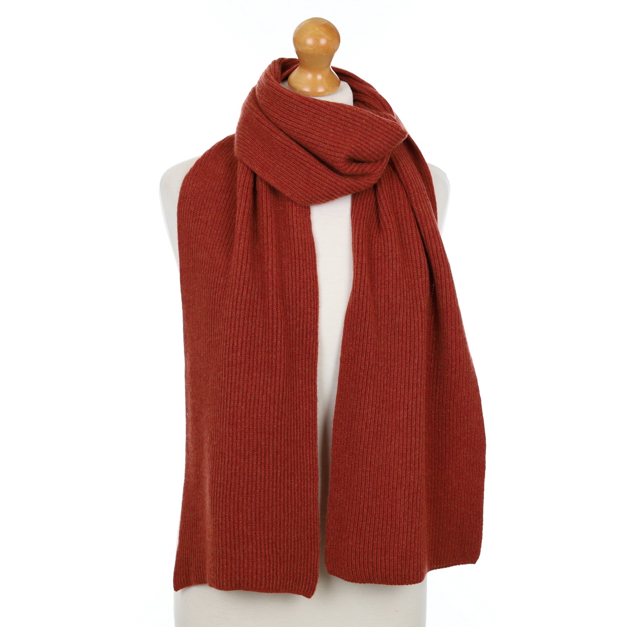 Brand New Scottish Paprika Rib Cashmere Scarf