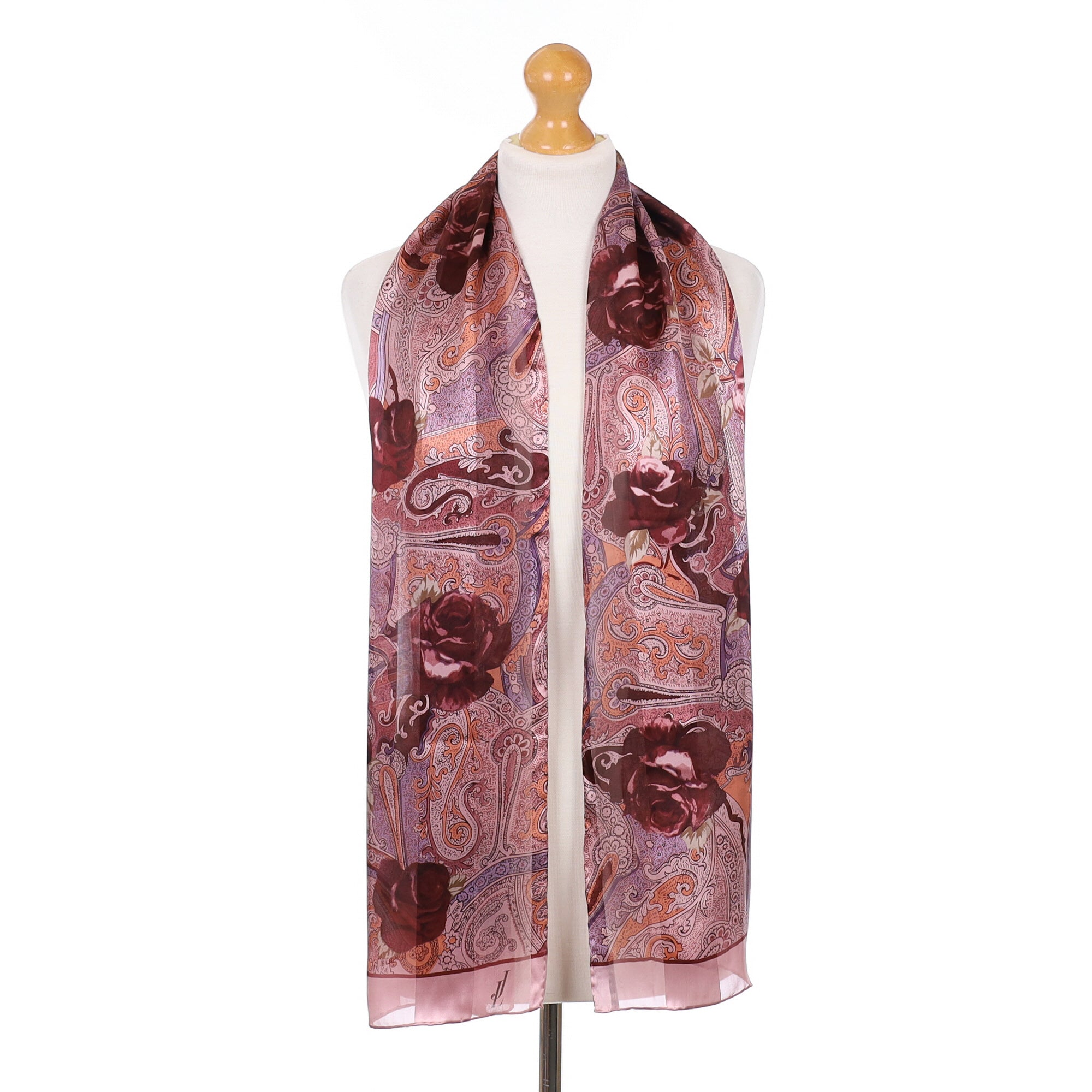 Brand New Jammers & Leufgen Pink Paisley Silk Scarf
