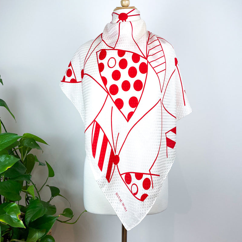 New Boxed Hanae Mori Designer Silk Scarf