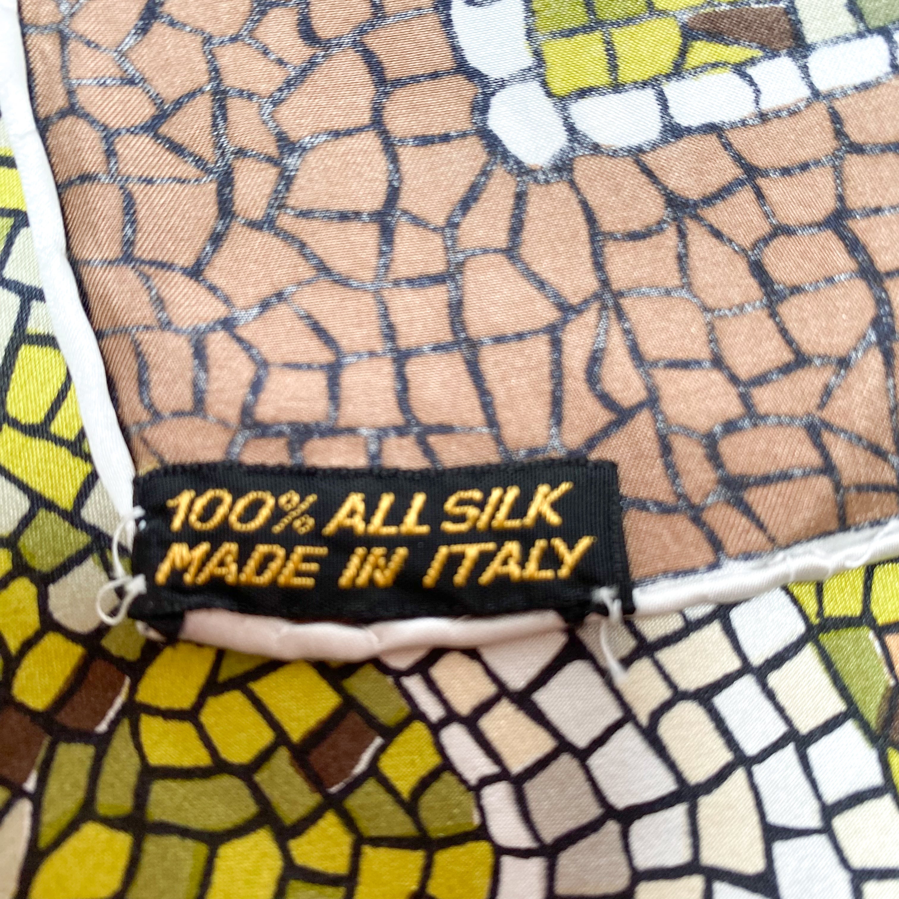 1960s Jacqmar Mosaic Vintage Silk Scarf