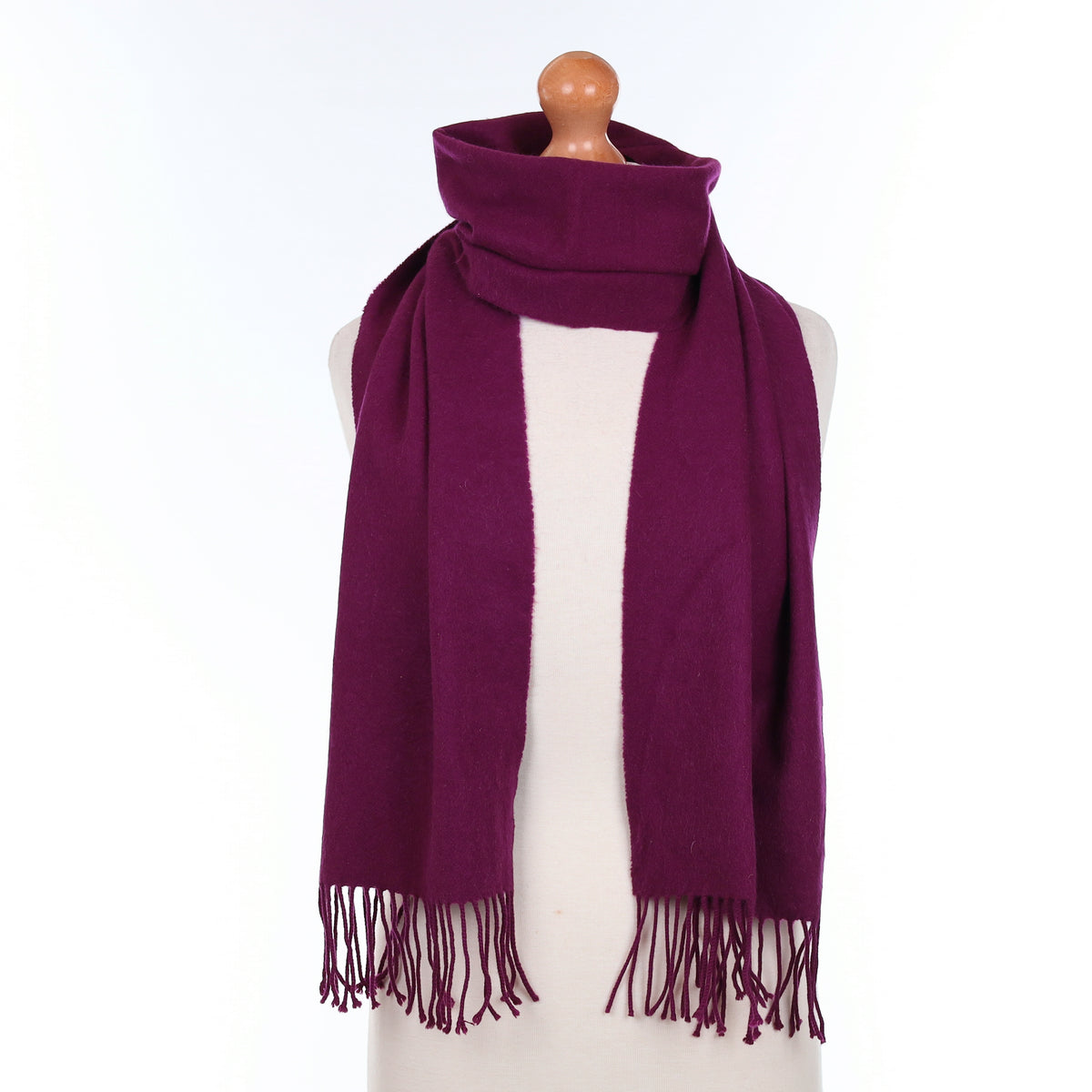Plum Purple Cashmere Woven Scarf