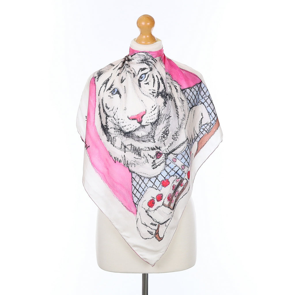 Barbara Kaeppl Pink Tiger Silk Scarf
