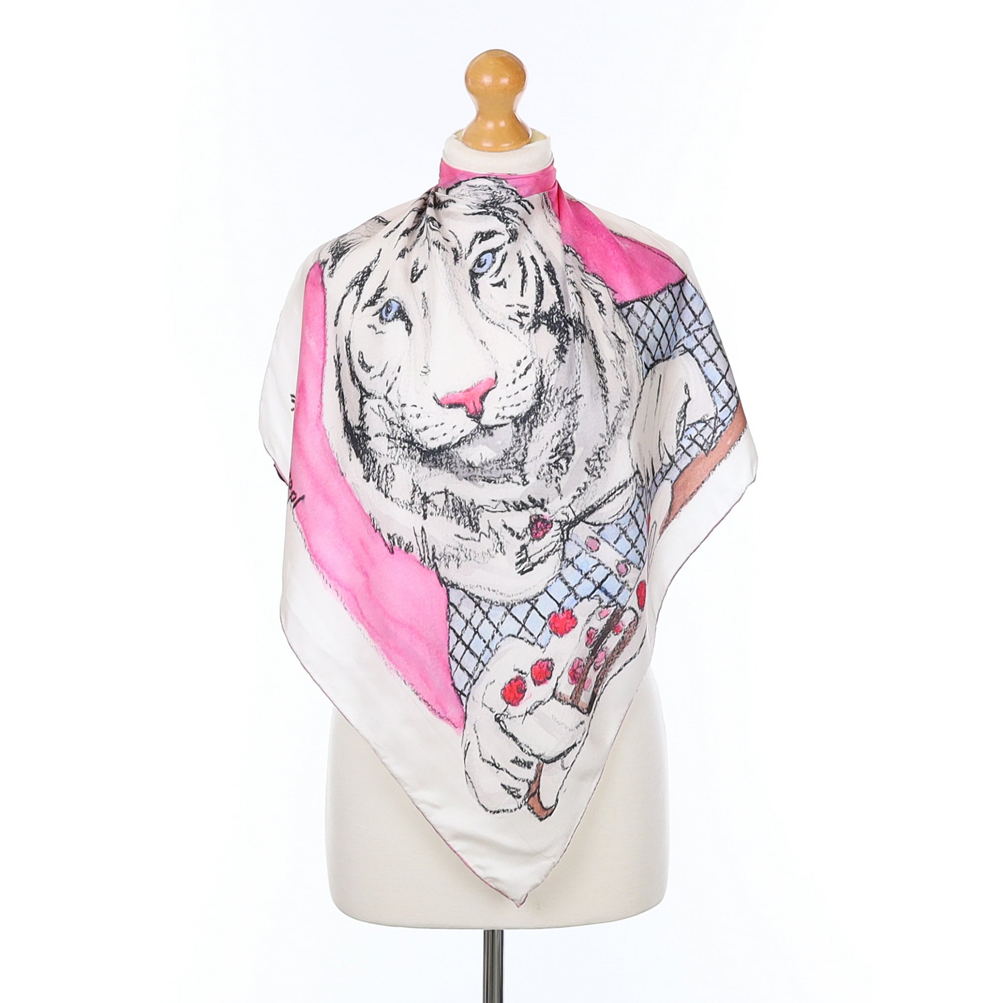Barbara Kaeppl Pink Tiger Silk Scarf