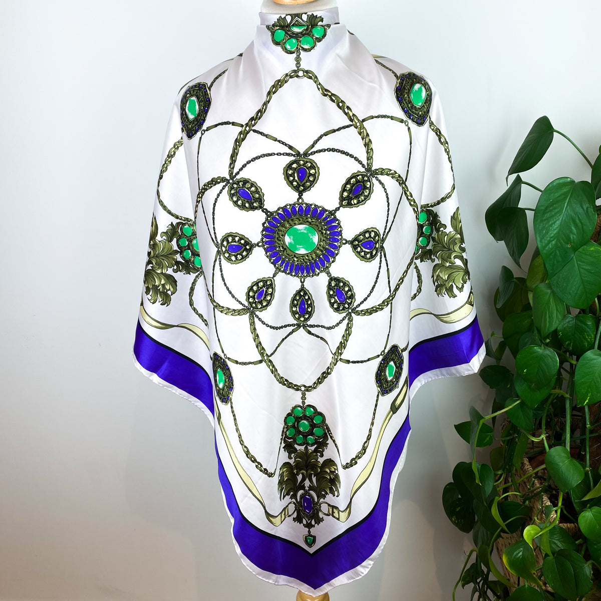 Jewel Pattern Silk Scarf