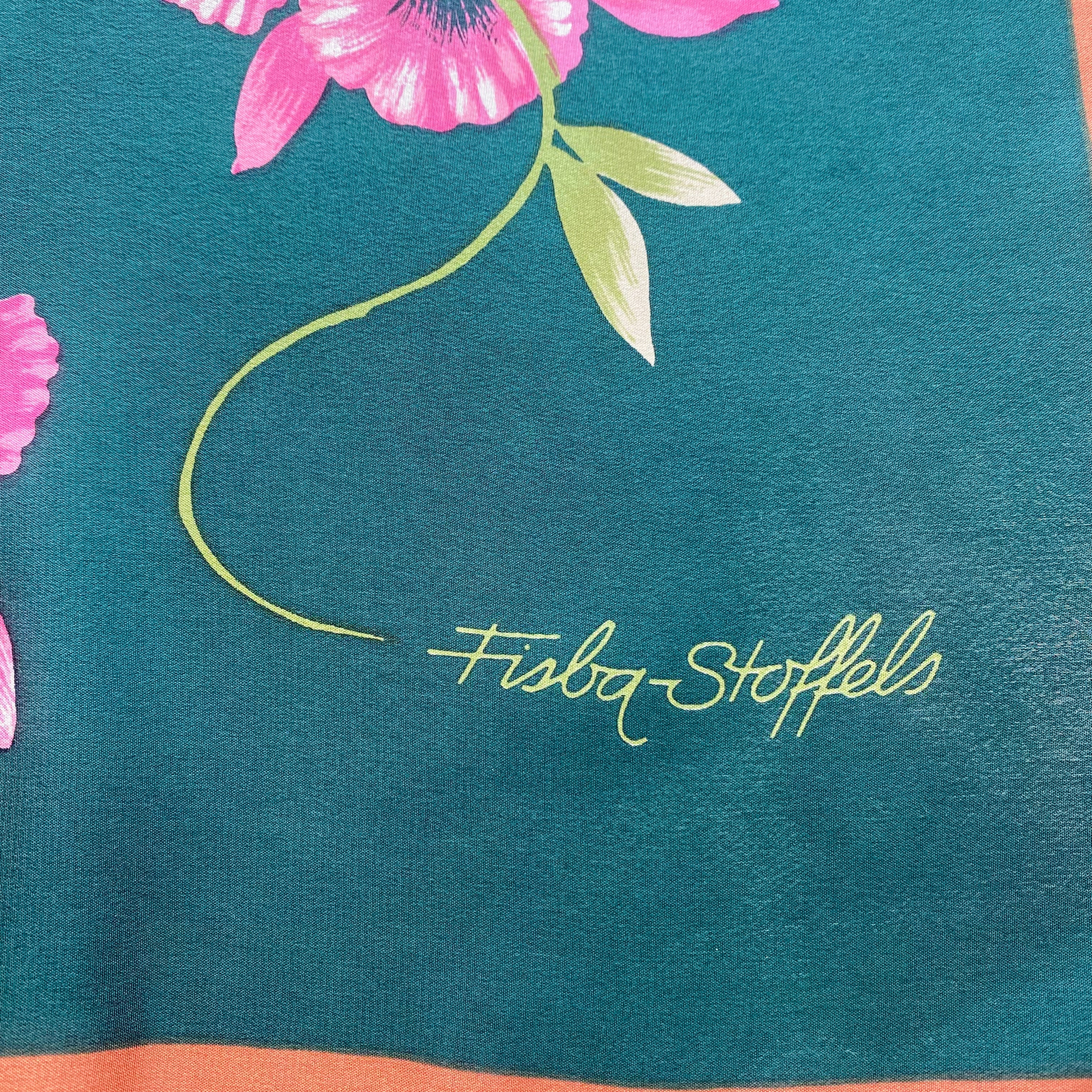 1970’s Fisba Stoffels Floral Silk Scarf
