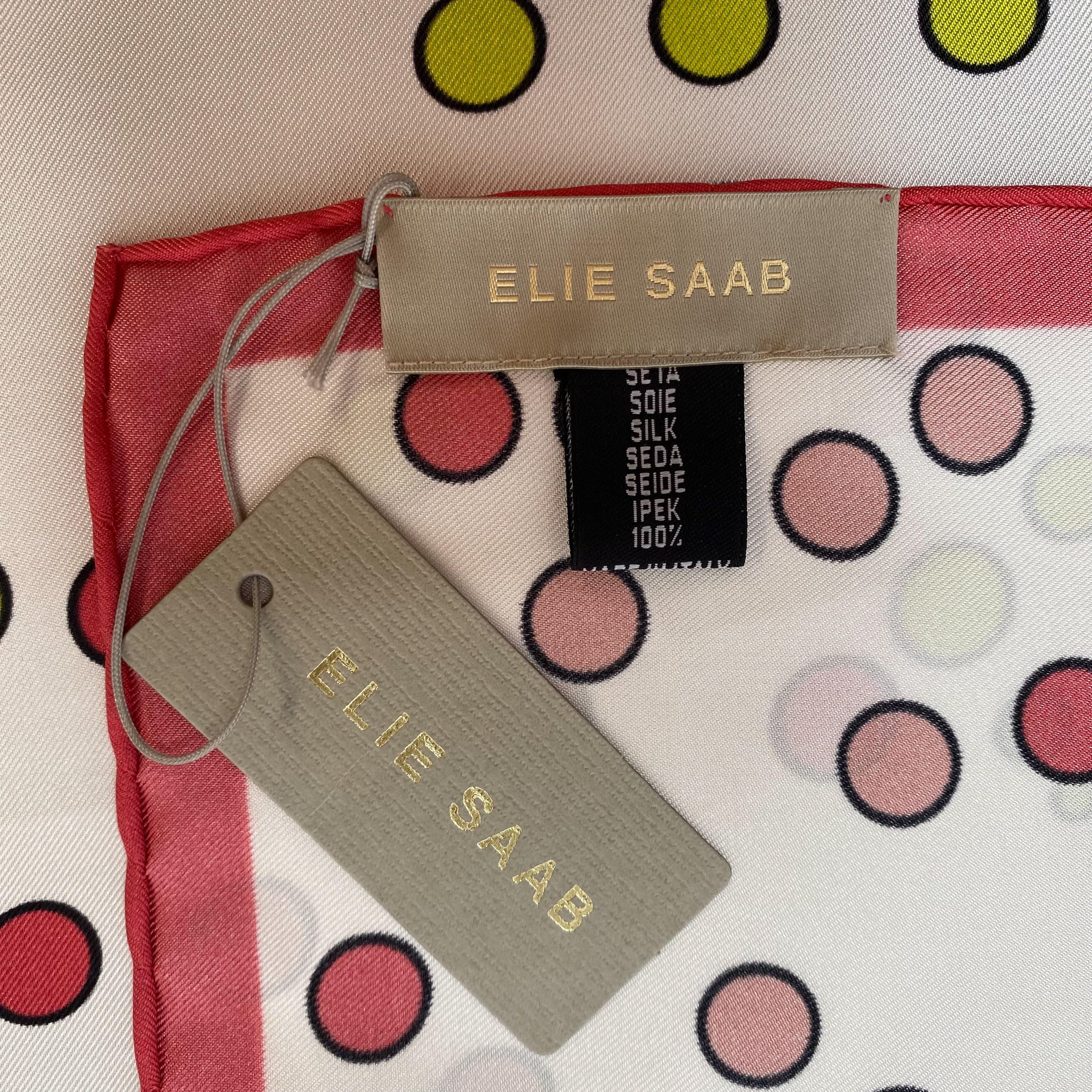 Elie Saab Designer Spotted Silk Scarf