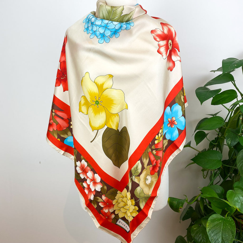 Immaculate Aspinal of London Floral Designer Silk Scarf