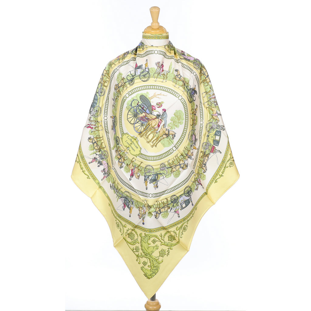 Brand New Hermès La Promenade de Longchamps Silk Scarf