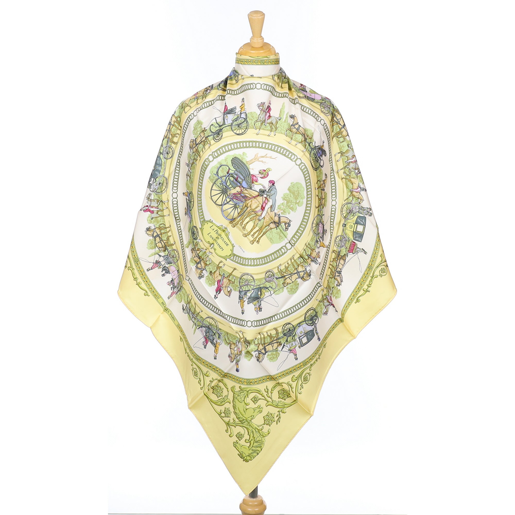 Brand New Hermès La Promenade de Longchamps Silk Scarf