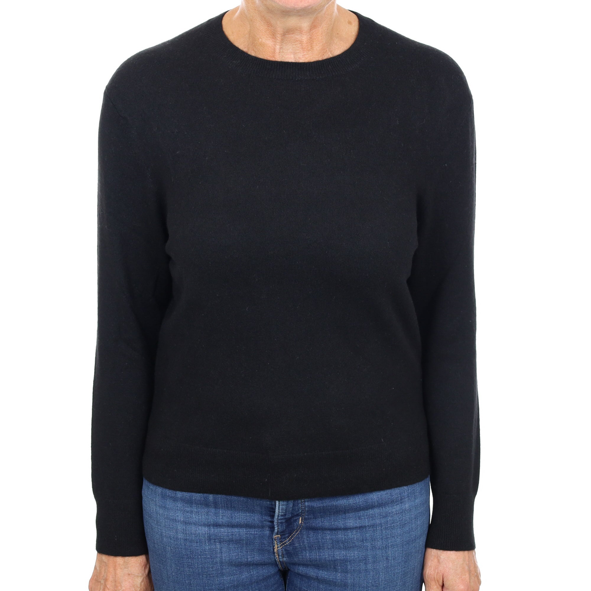 Black Cashmere Crew Neck Jumper Medium