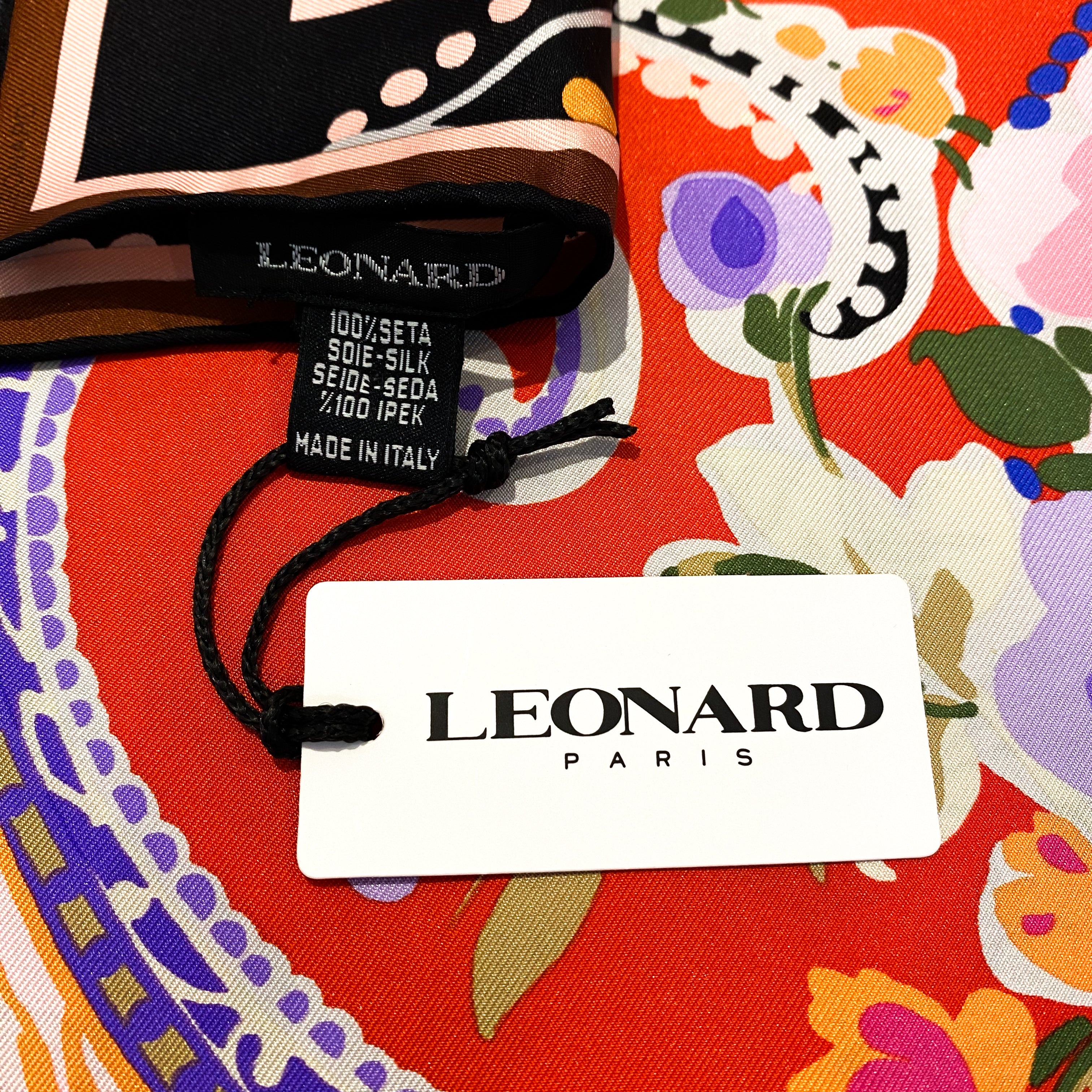 Brand New Leonard Paris Designer Silk Scarf