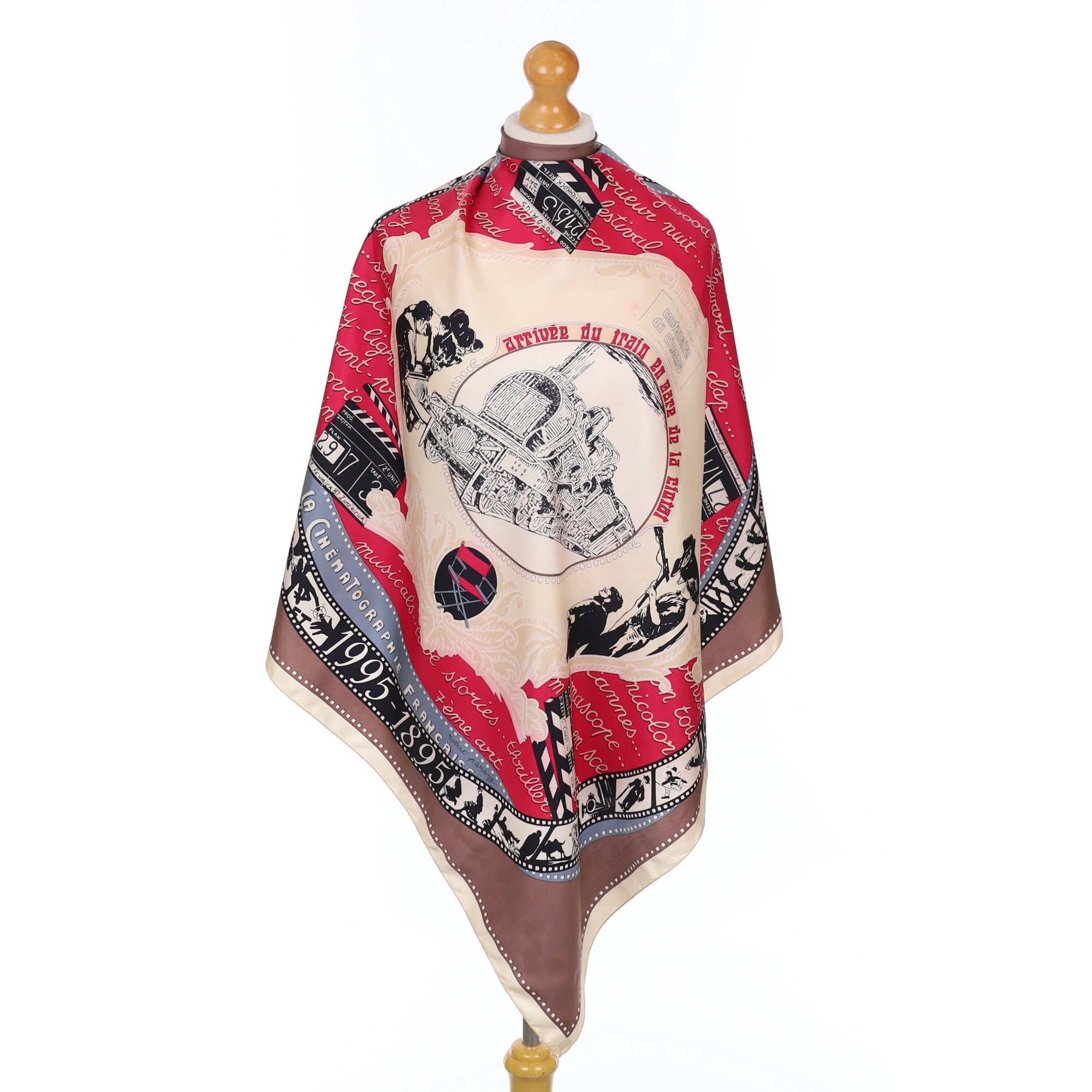French Train Vintage Silk Scarf