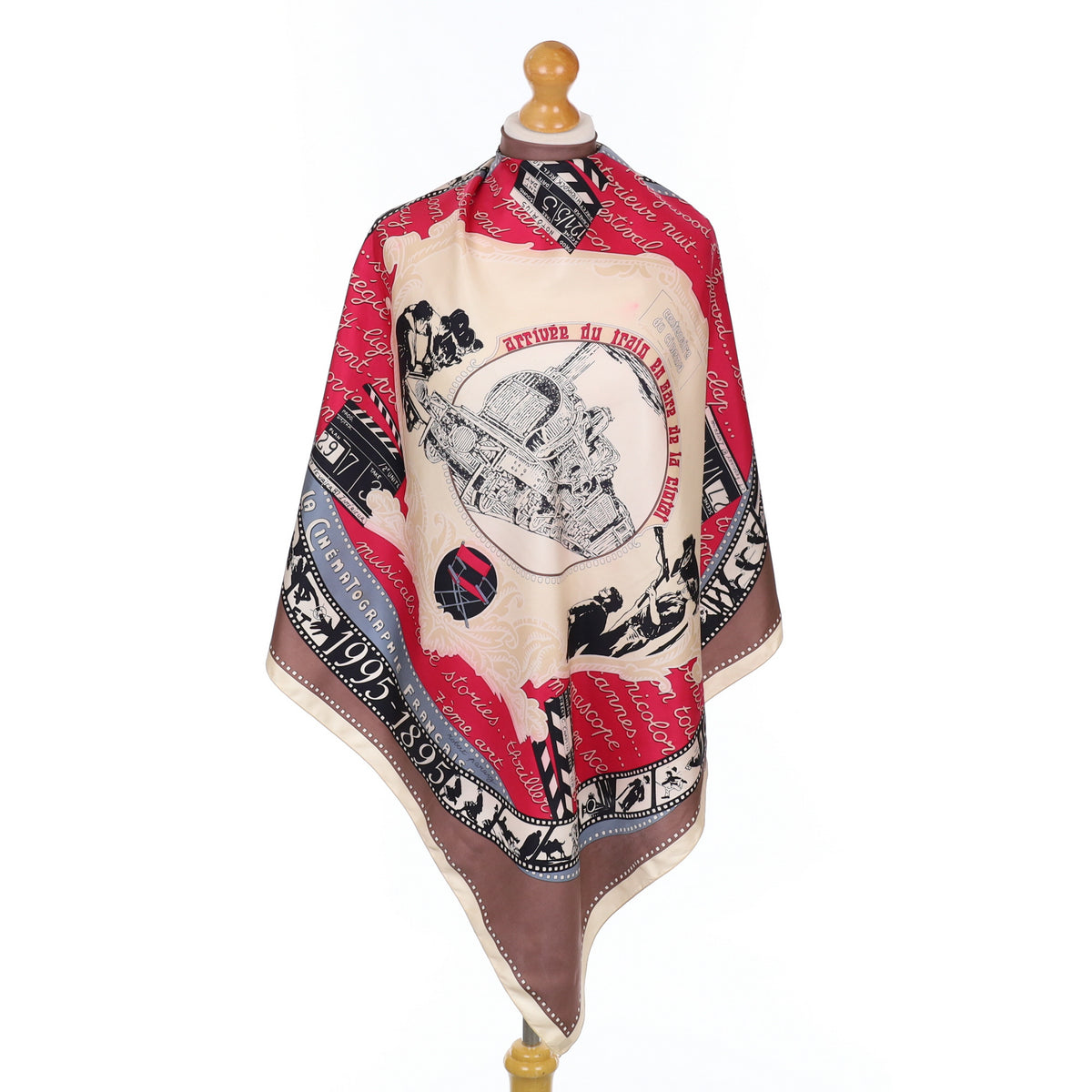 French Train Vintage Silk Scarf